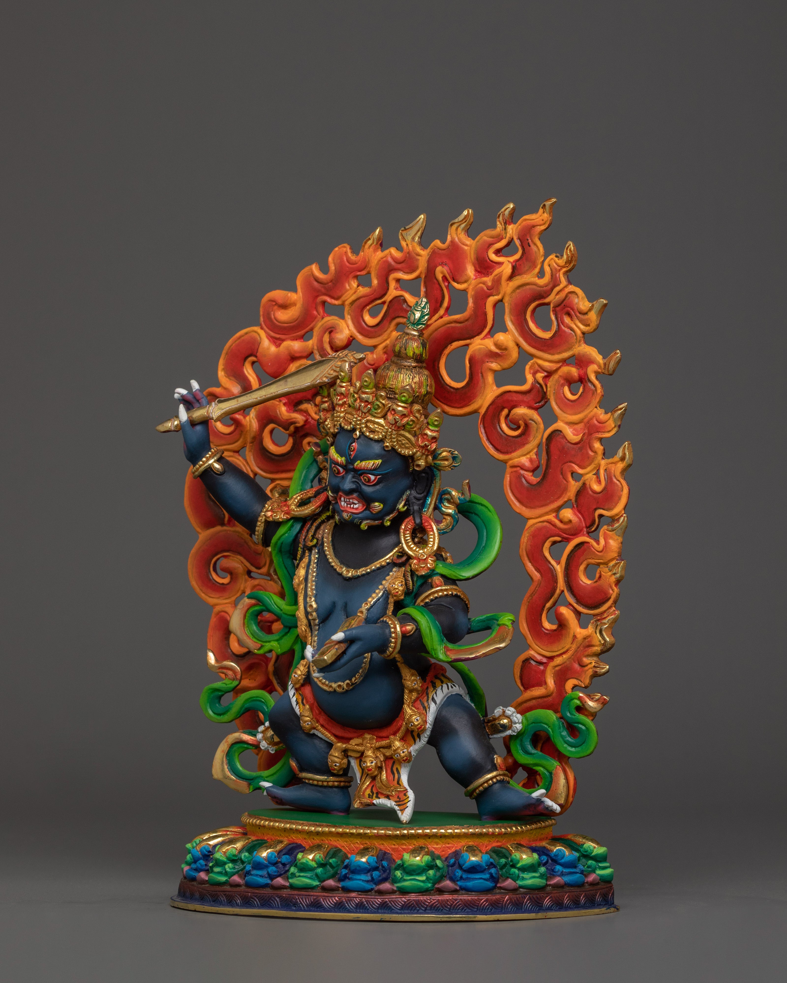 Semi-Wrathful Black Manjushri Statue | Tibetan Purification Deity