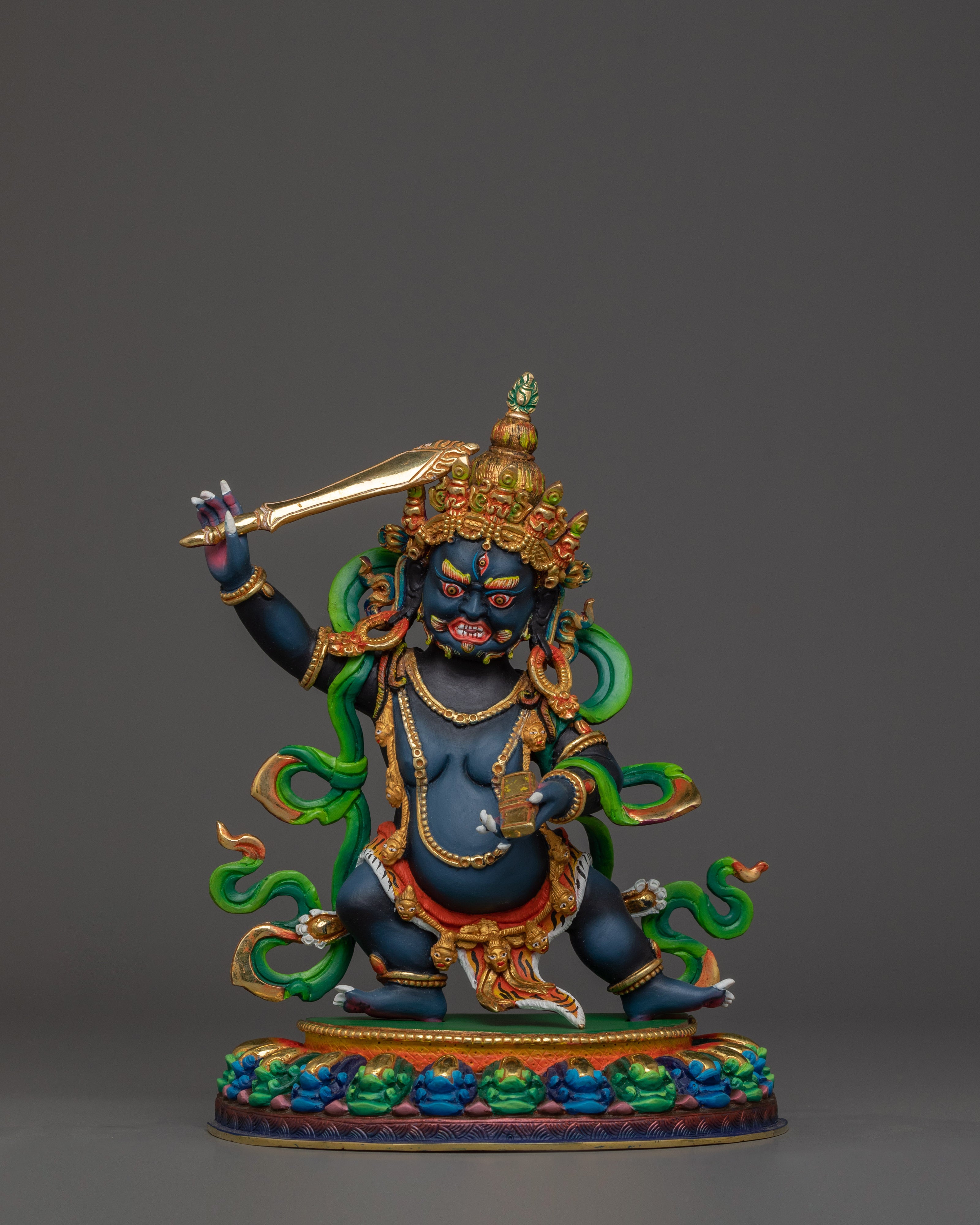 Semi-Wrathful Black Manjushri Statue | Tibetan Purification Deity