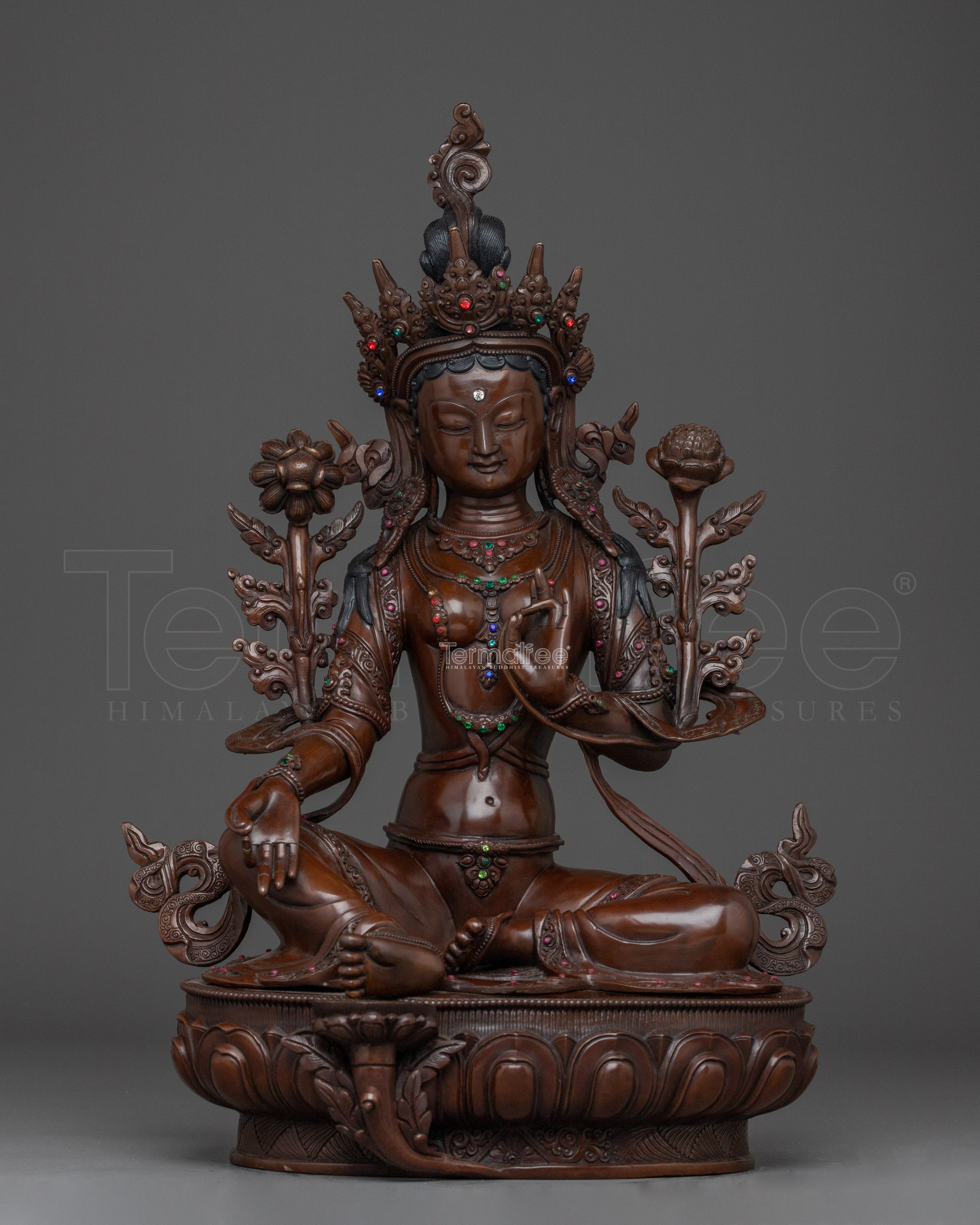 Green Tara The Guardian of Buddhist Teachings | Tibetan Sculpture