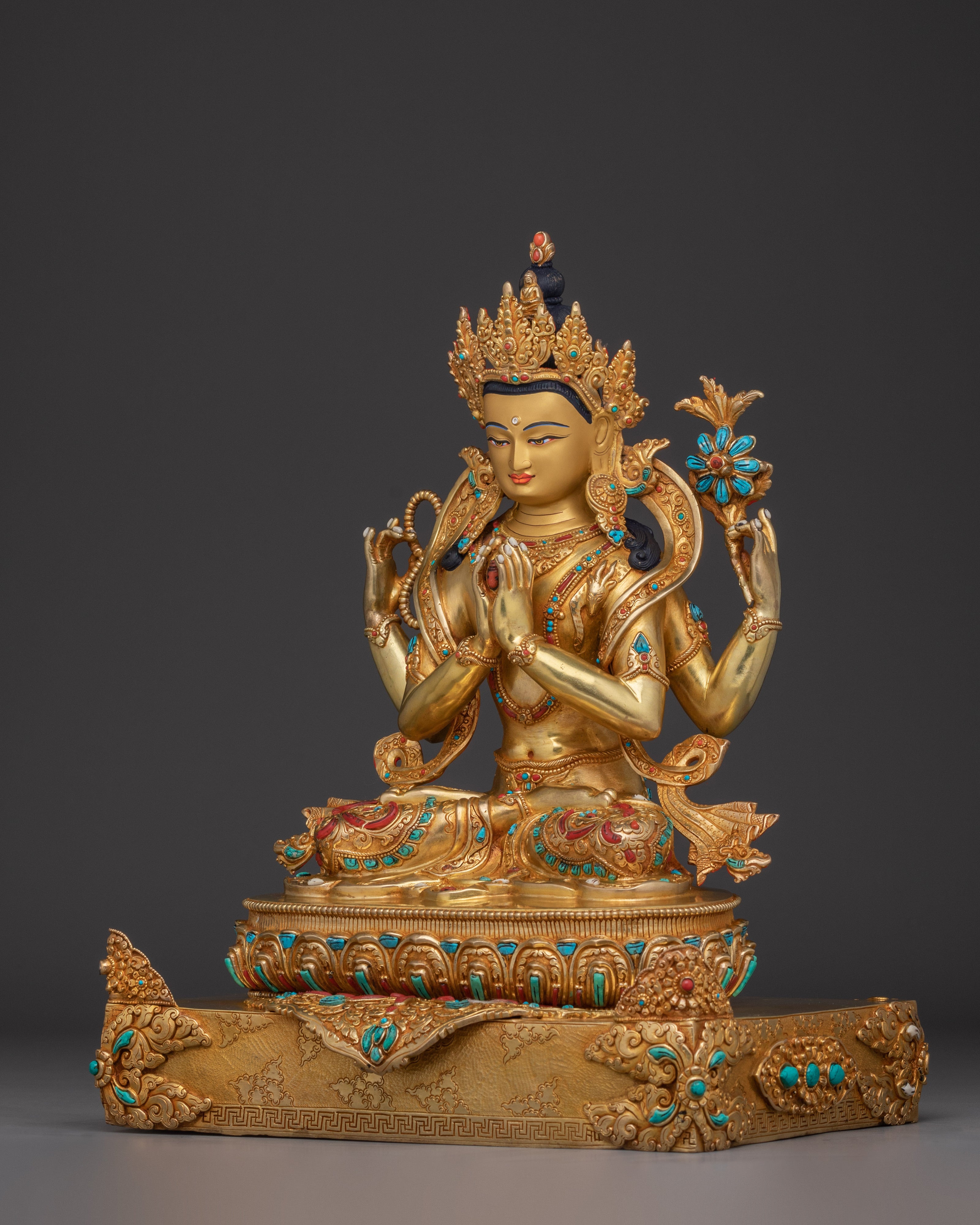 Bodhisattva Chenrezig on Throne | Avalokiteshvara - Lord of Compassion