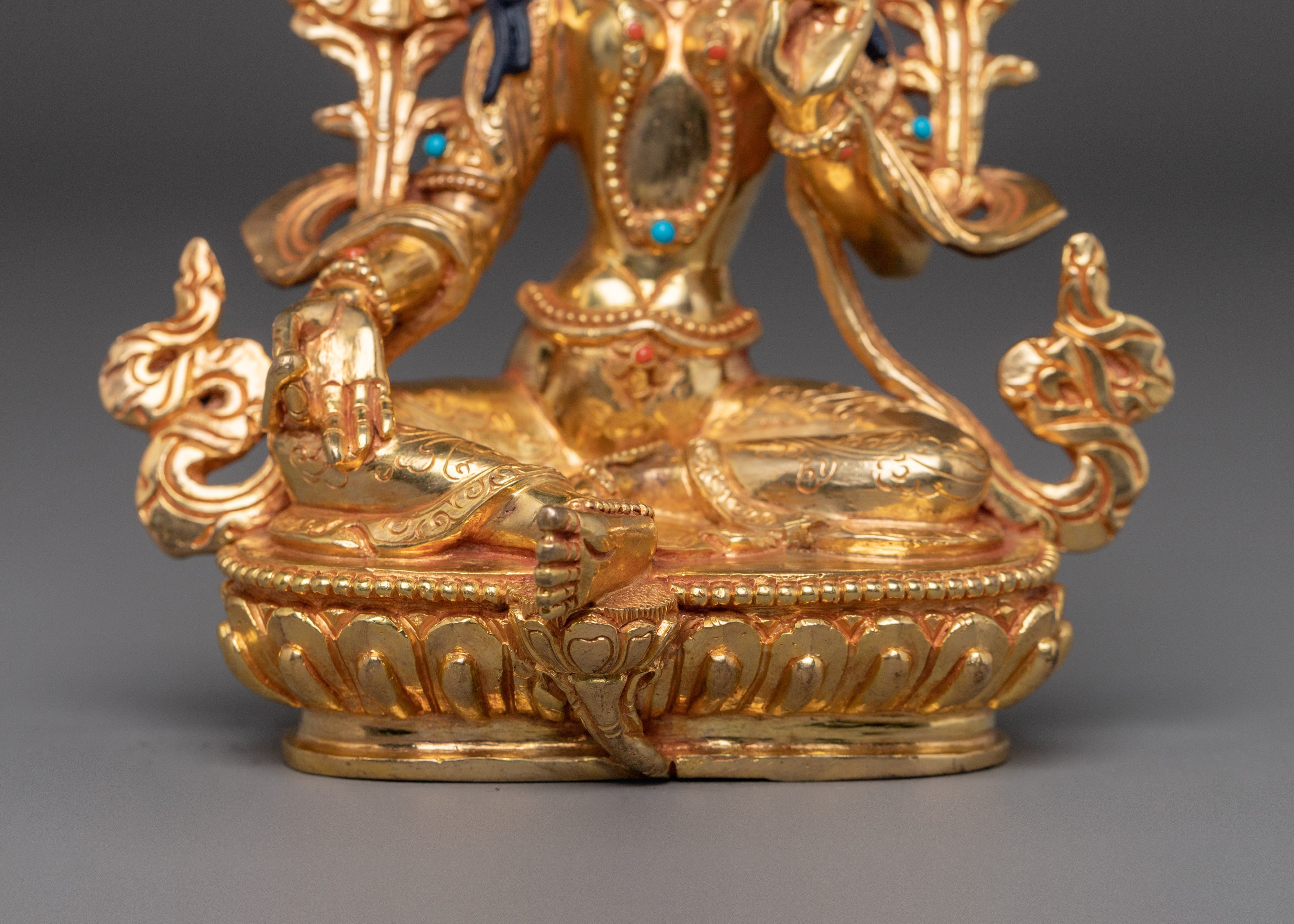 Golden Shyama Tara Statue | Green Tara - Mother of All Buddhas