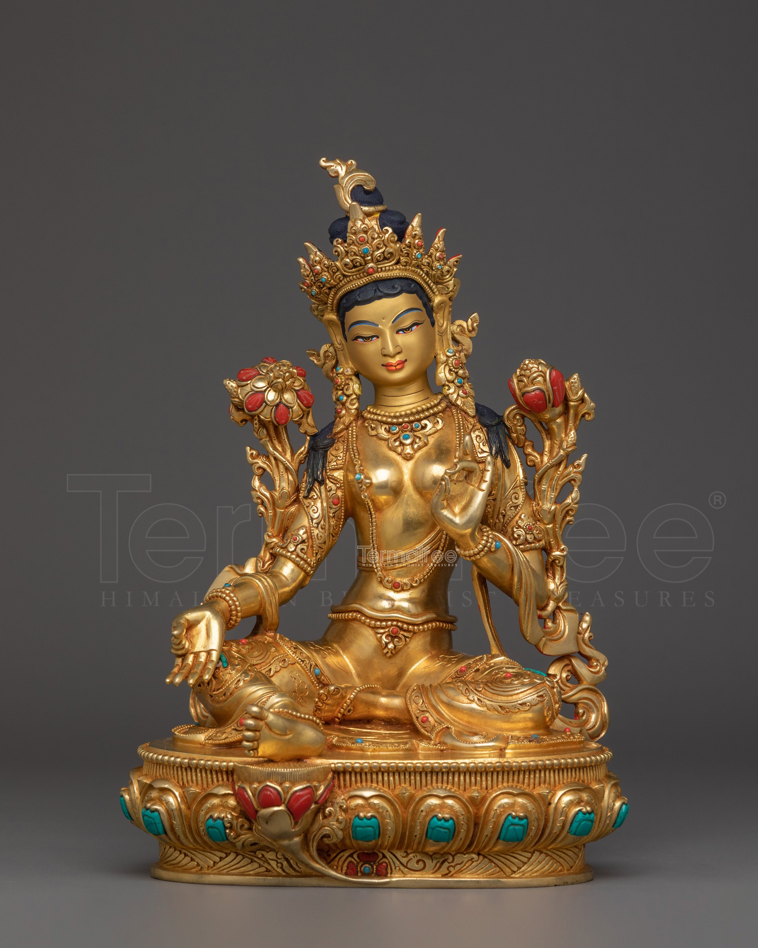 Exquisite Green Tara Sculpture | Embodiment of Compassion and Swift Protection