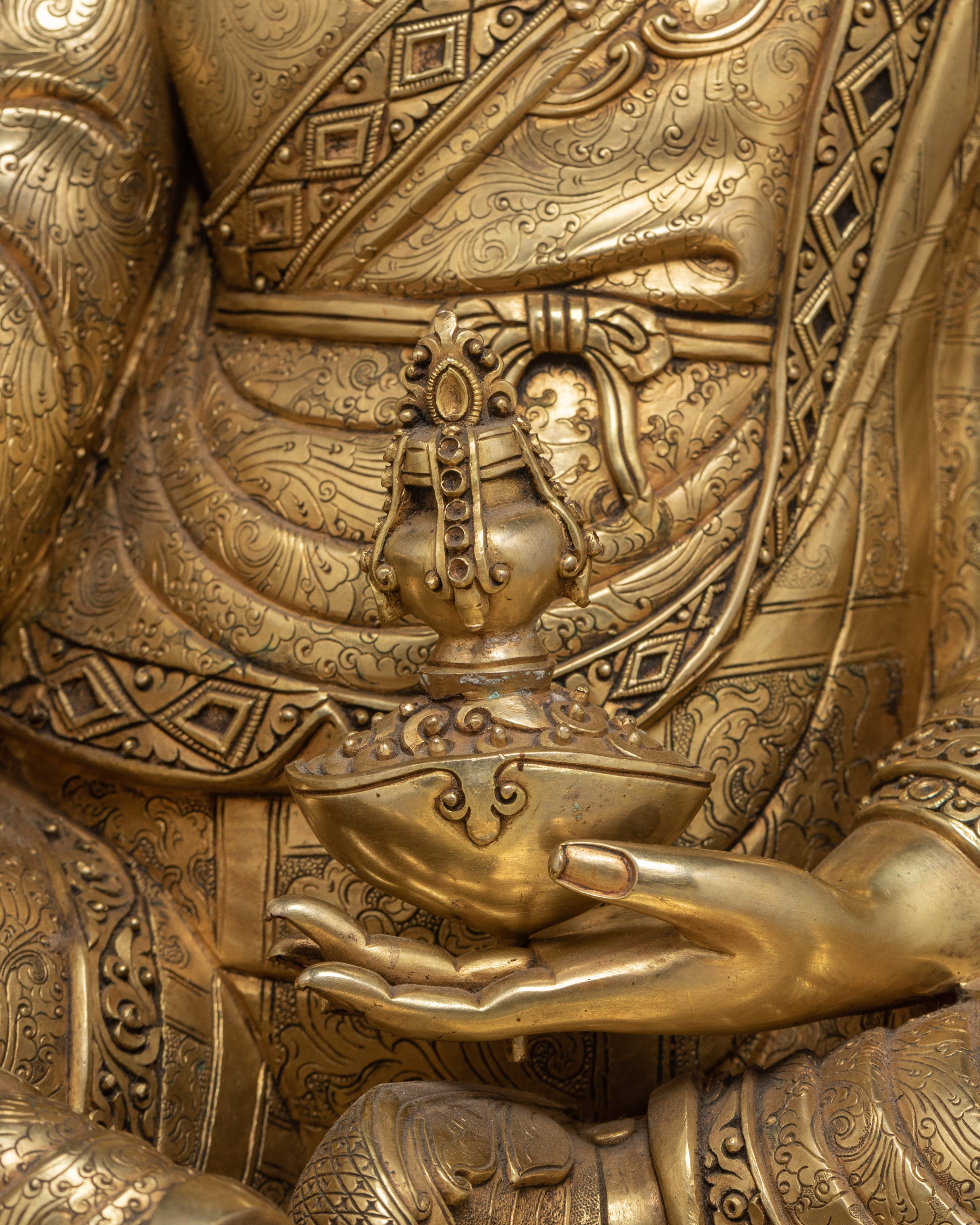 Venerated Guru Rinpoche Statue | Padmsambhava with Khatvanga Statue