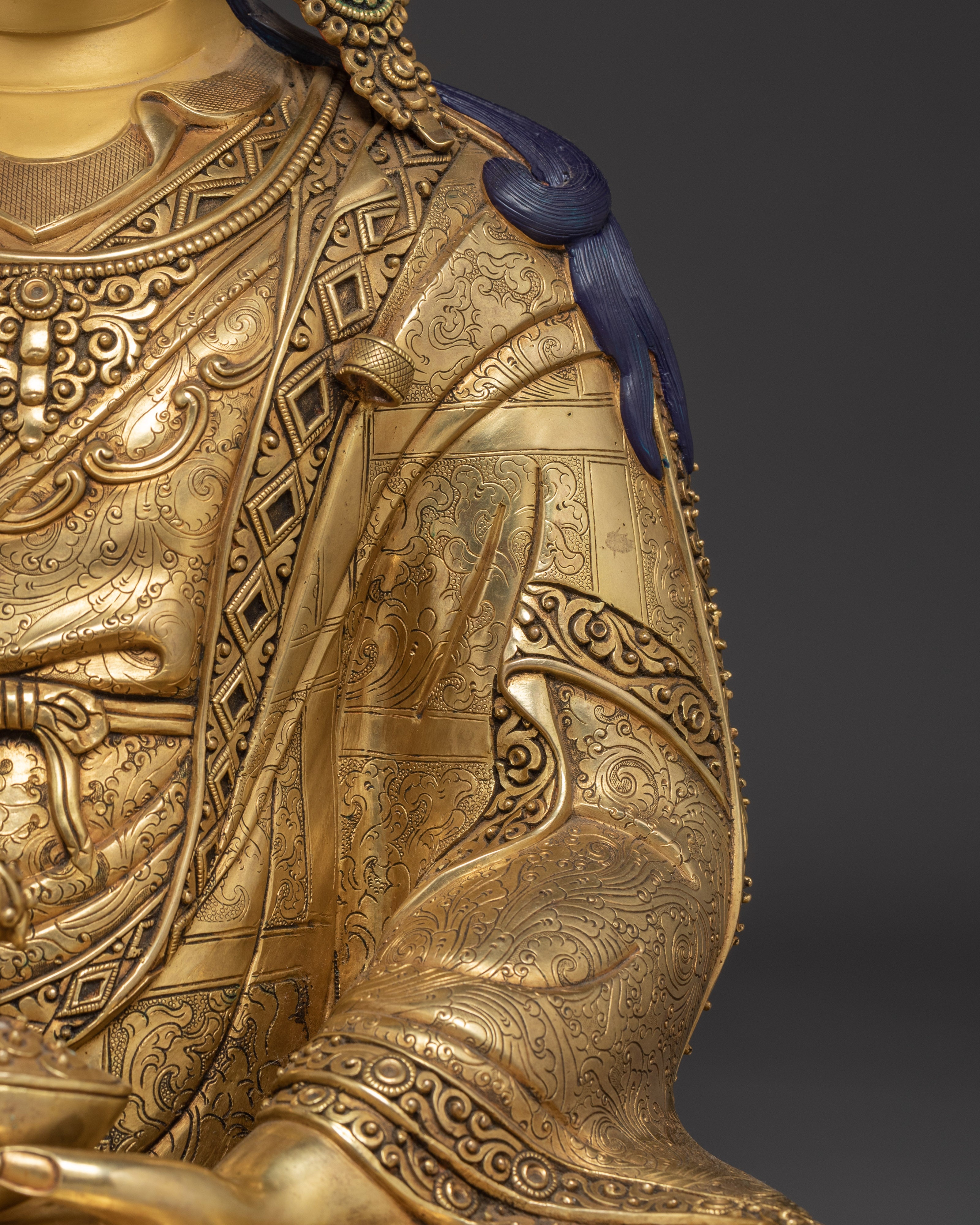 Venerated Guru Rinpoche Statue | Padmsambhava with Khatvanga Statue