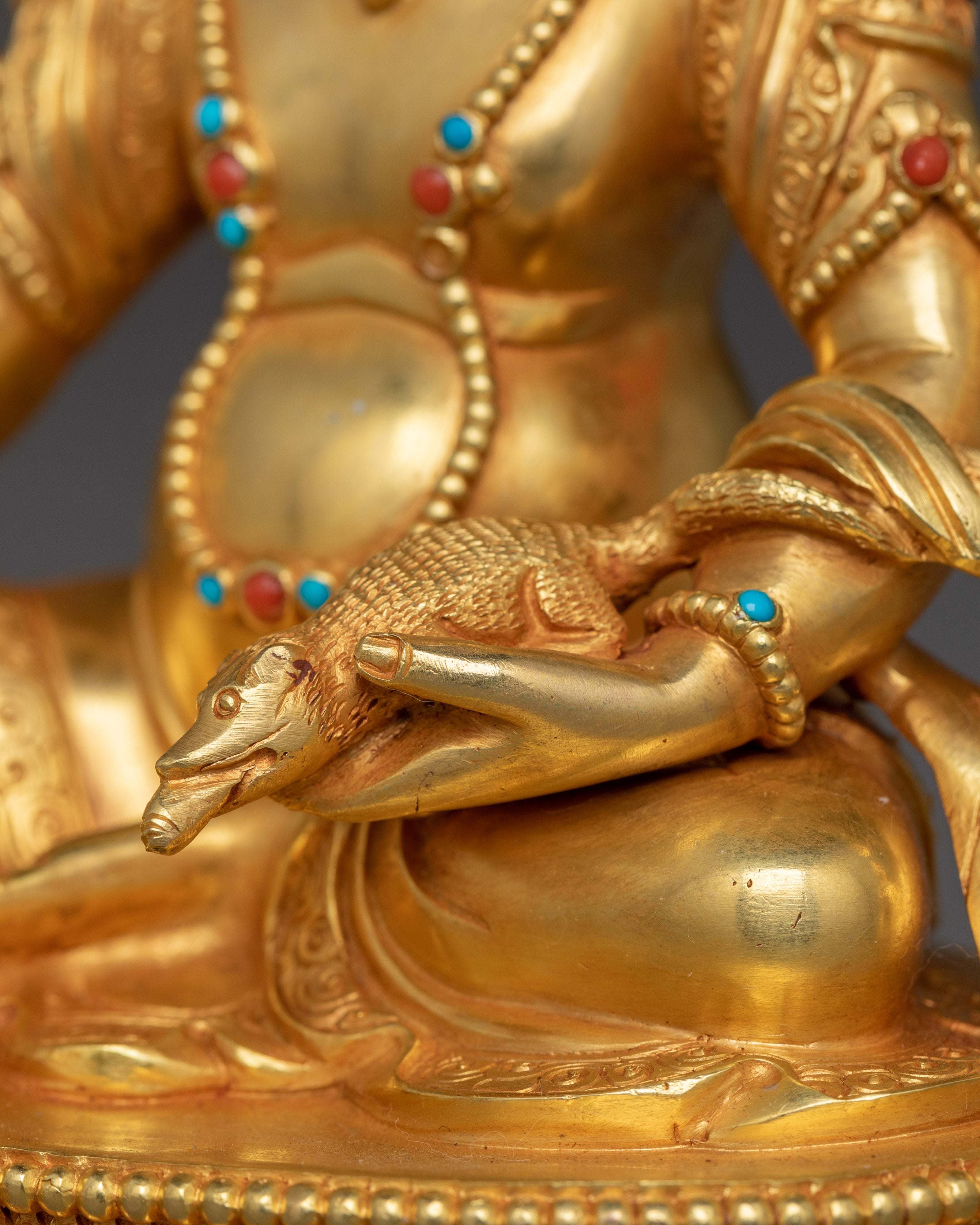 Spiritual Wealth Guardian Dzambhala Statue | Handcrafted Nepalese Art