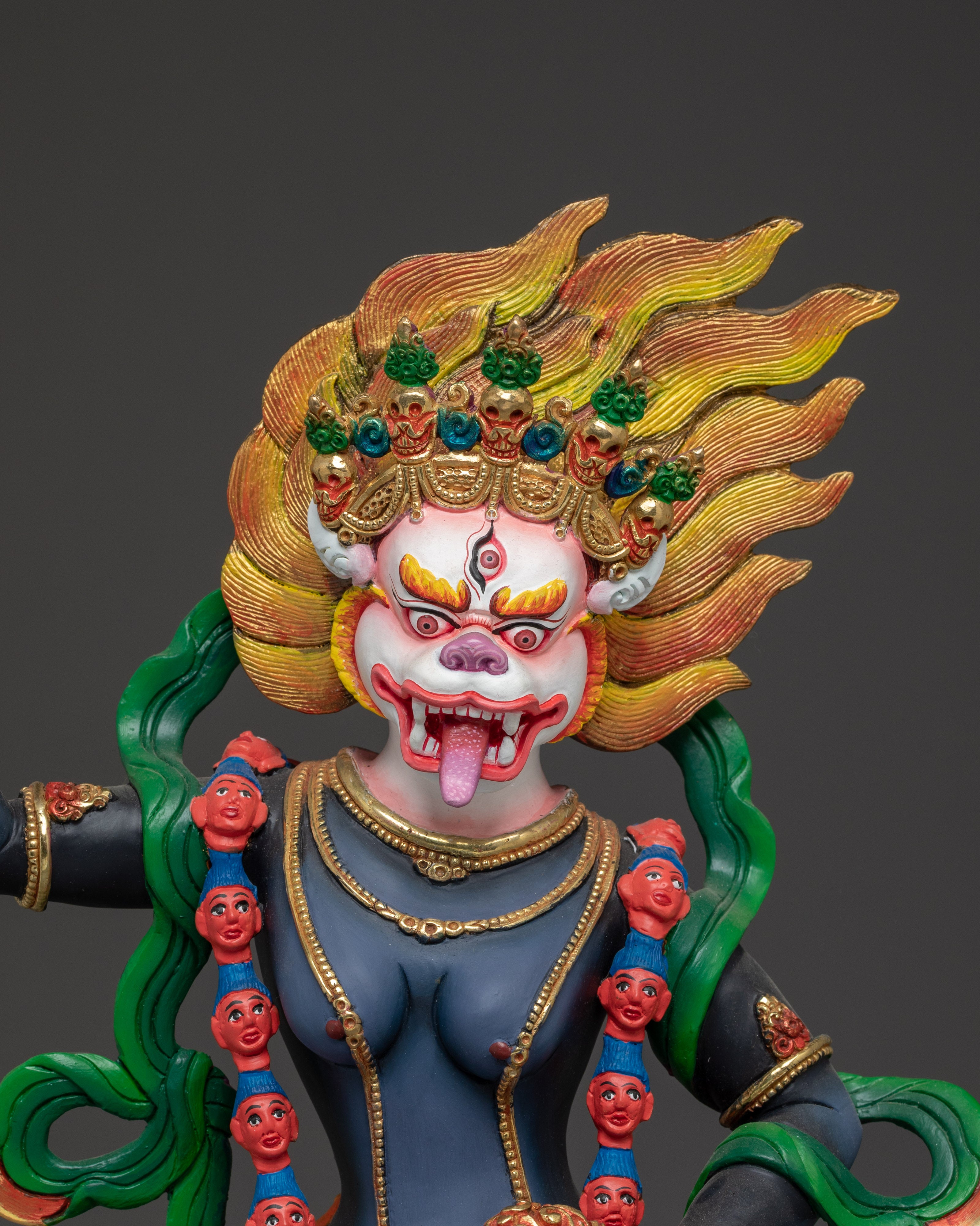 Lion-faced Wrathful Deity | Simhamukha - Protector of Spiritual Practitioners