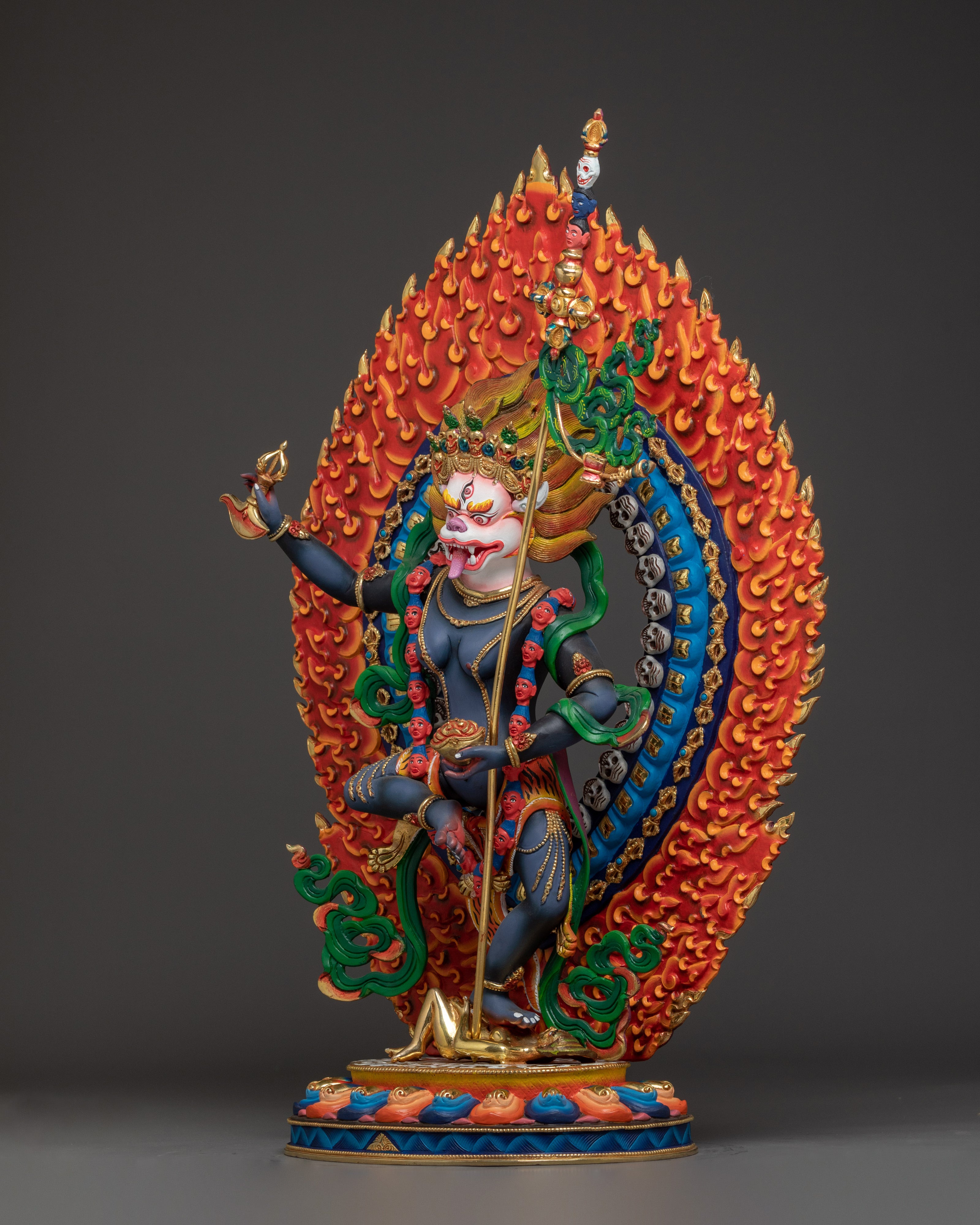 Lion-faced Wrathful Deity | Simhamukha - Protector of Spiritual Practitioners