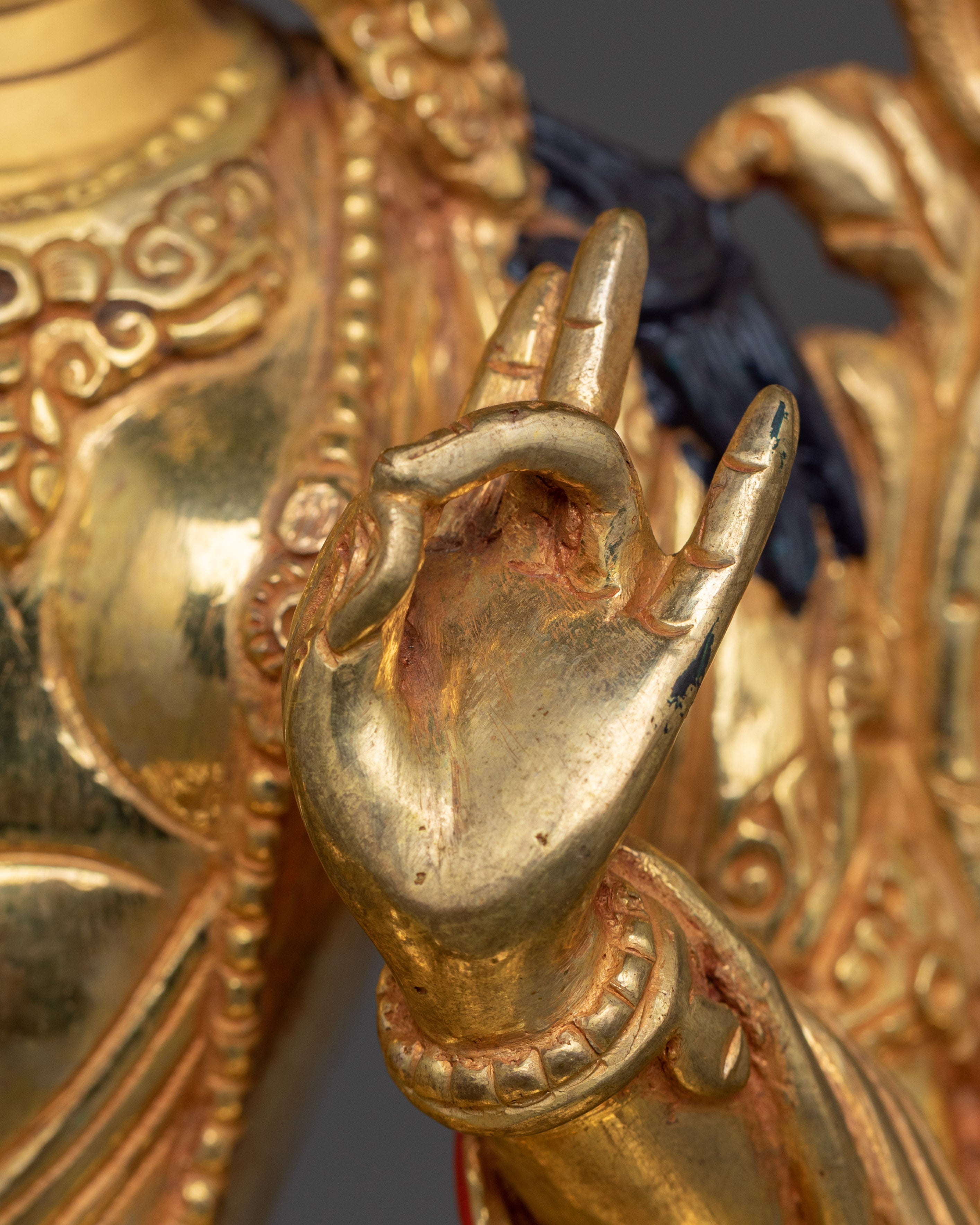 Divine Green Tara Statue | Gold Gilded Goddess for Altar and Meditation