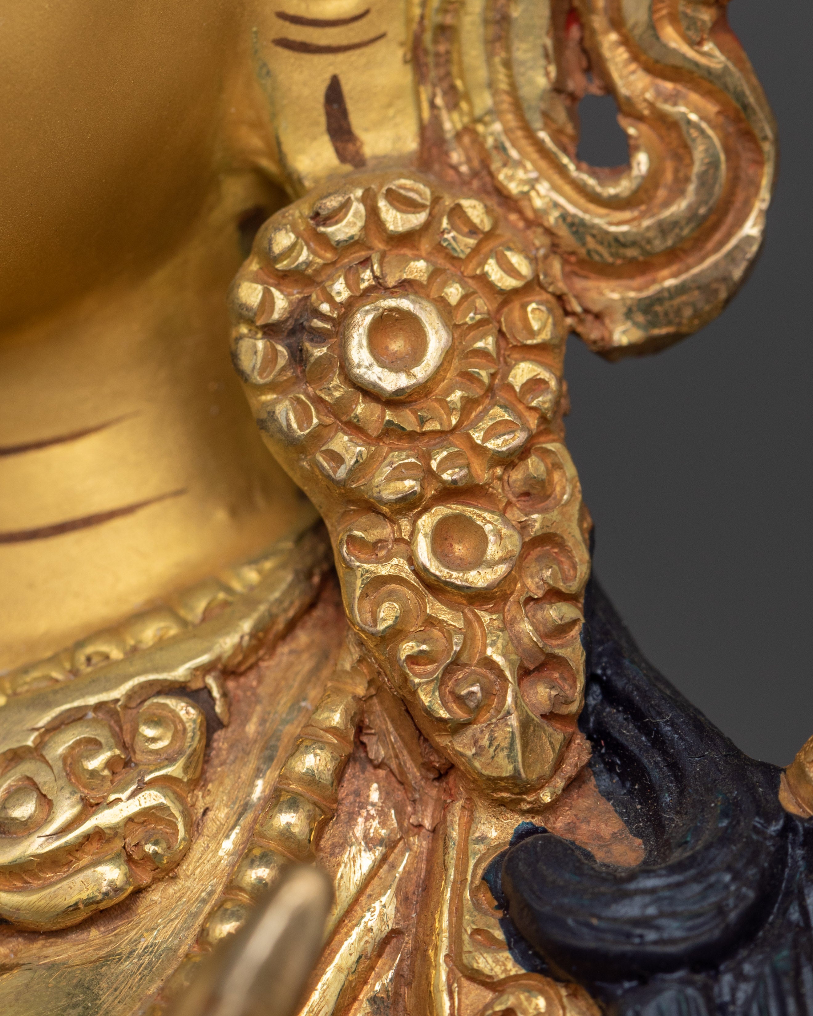 Divine Green Tara Statue | Gold Gilded Goddess for Altar and Meditation