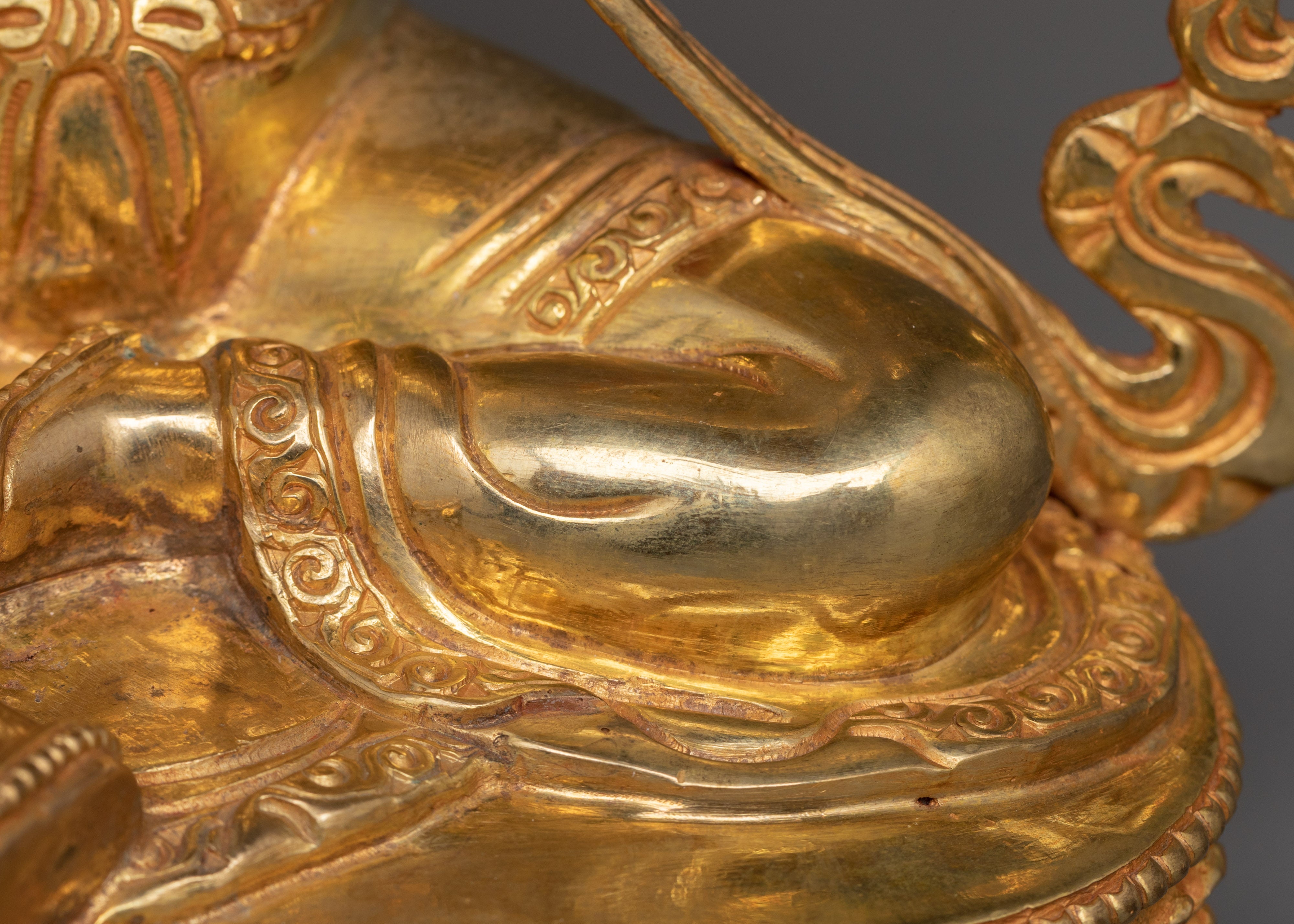 Divine Green Tara Statue | Gold Gilded Goddess for Altar and Meditation