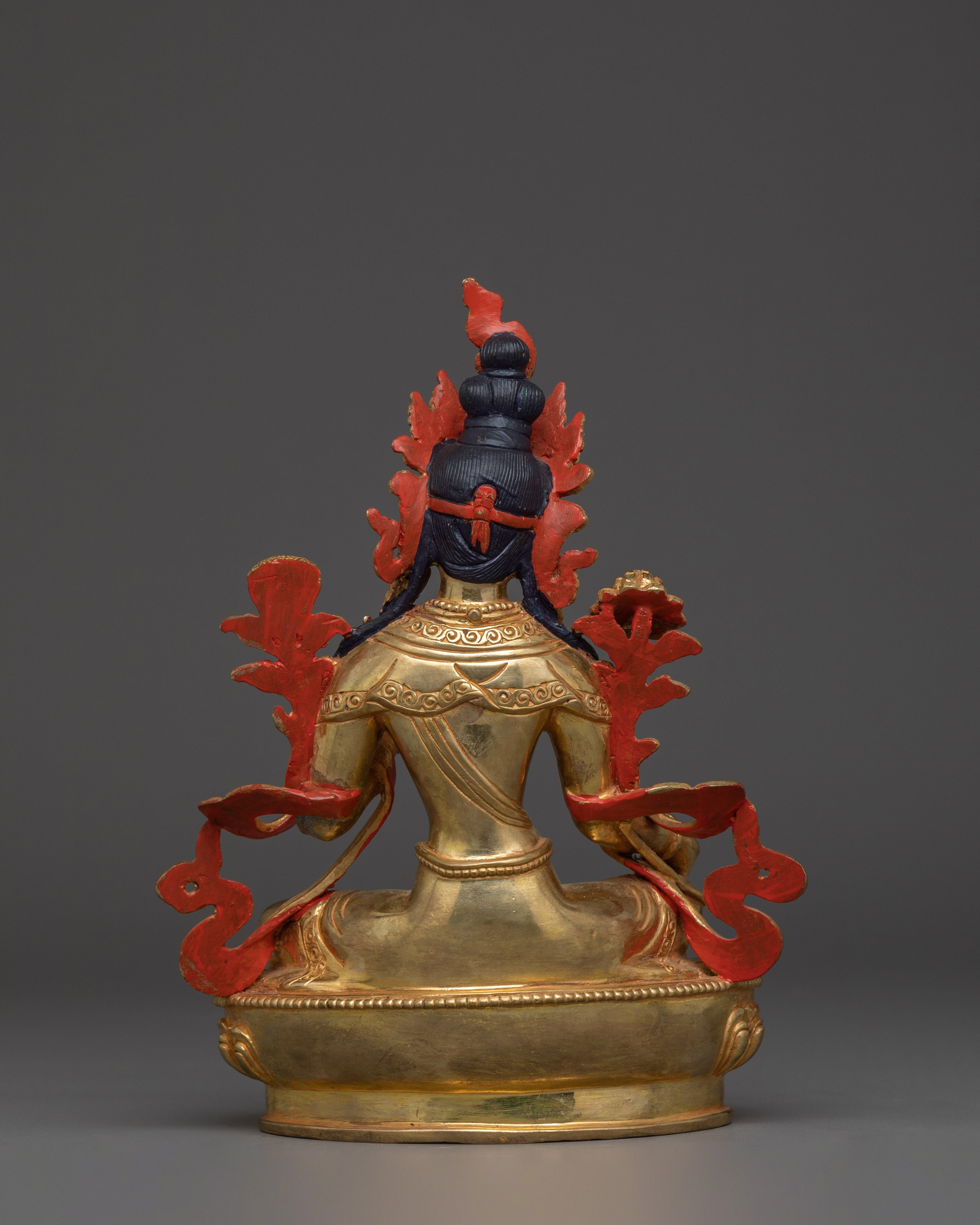 Divine Green Tara Statue | Gold Gilded Goddess for Altar and Meditation