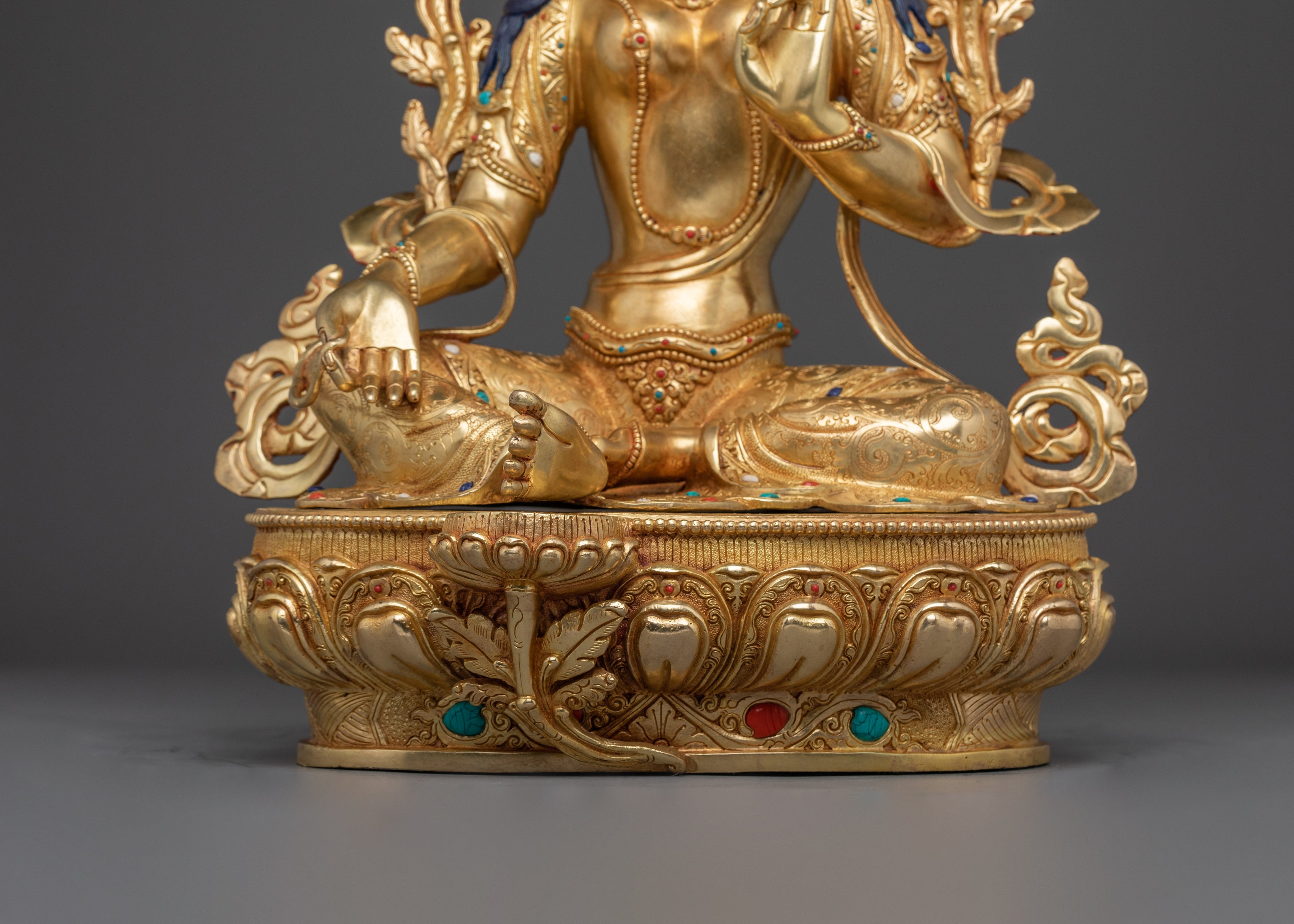 Radiant Traditional Green Tara Statue | Embodiment of Compassion and Swift Protection