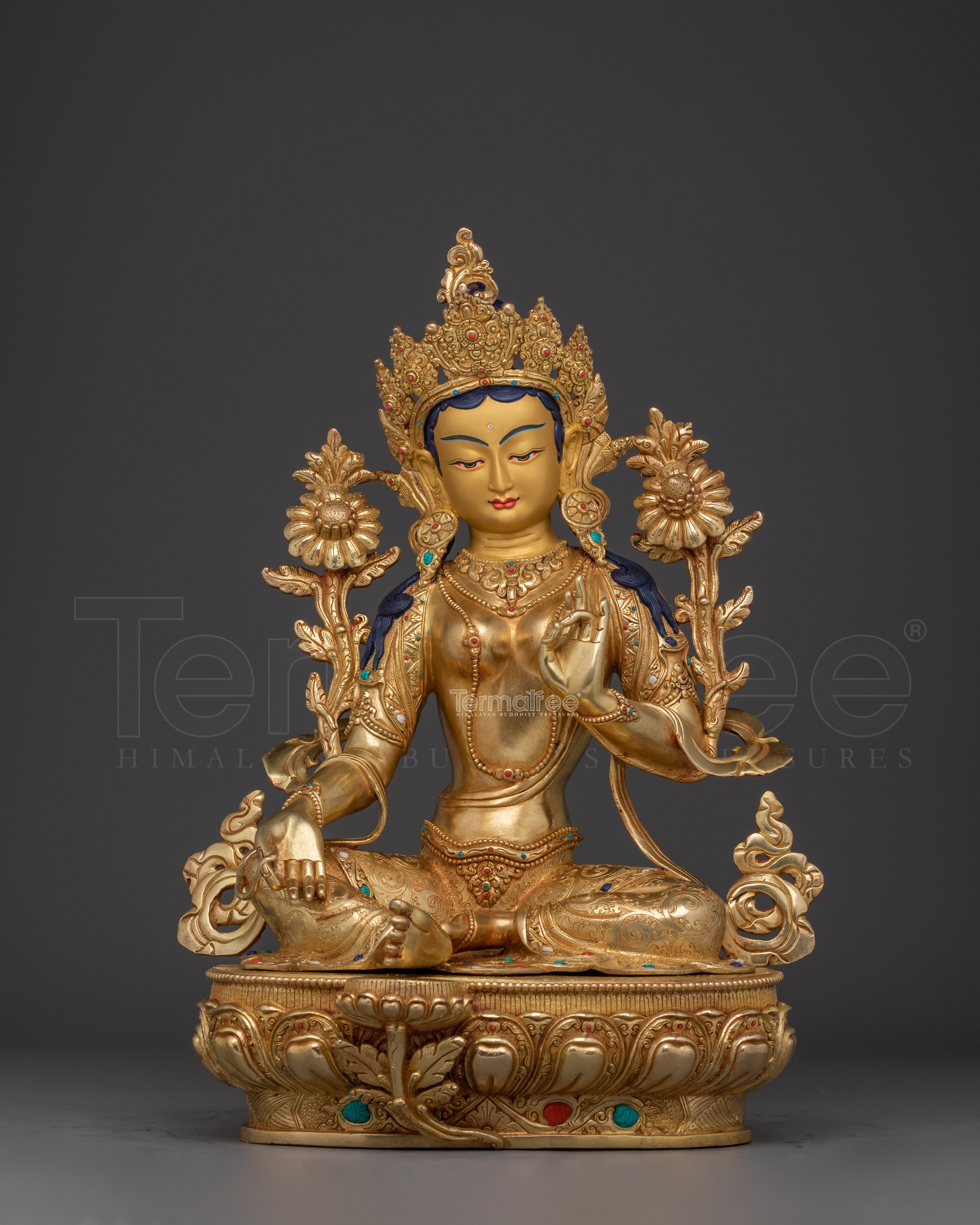 Radiant Traditional Green Tara Statue | Embodiment of Compassion and Swift Protection
