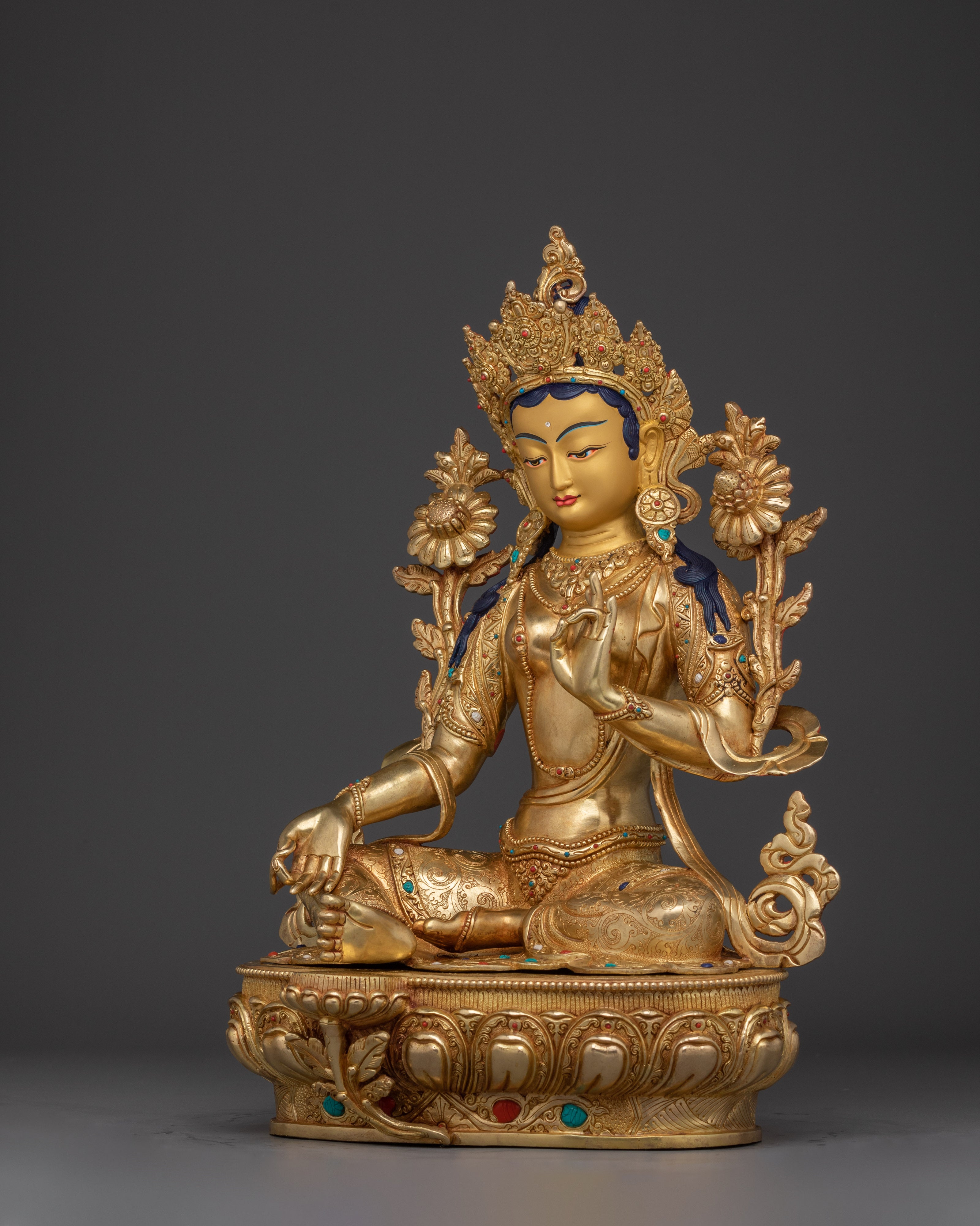 Radiant Traditional Green Tara Statue | Embodiment of Compassion and Swift Protection