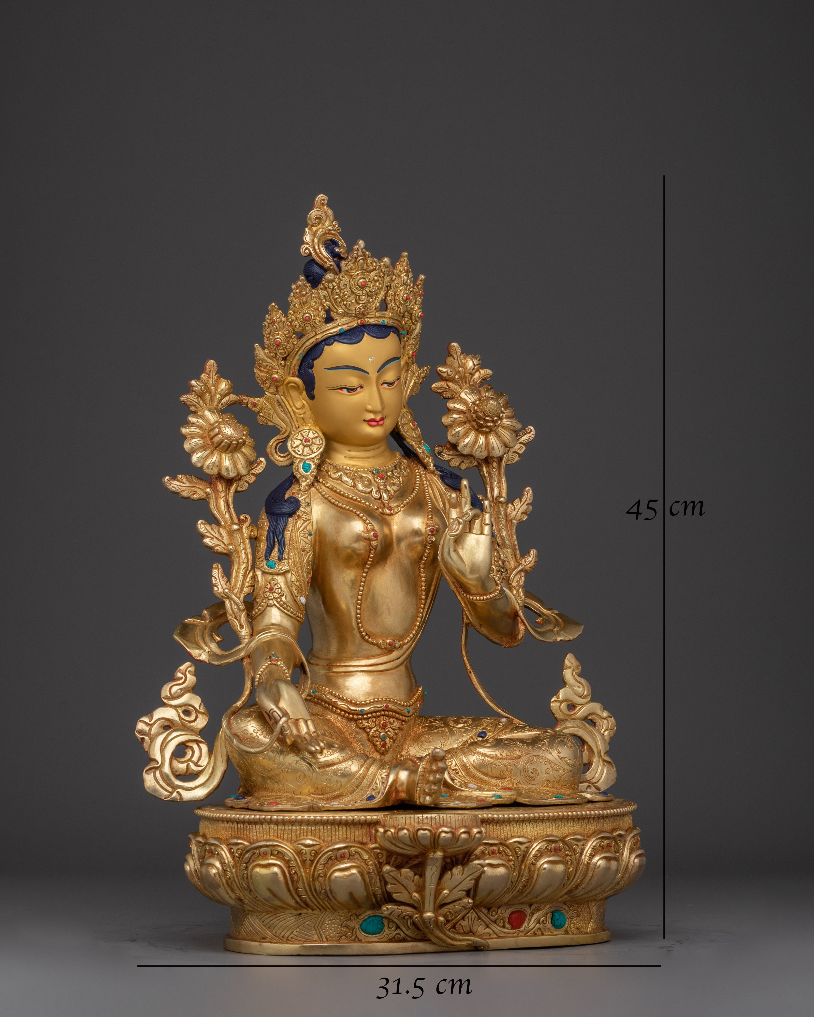 Radiant Traditional Green Tara Statue