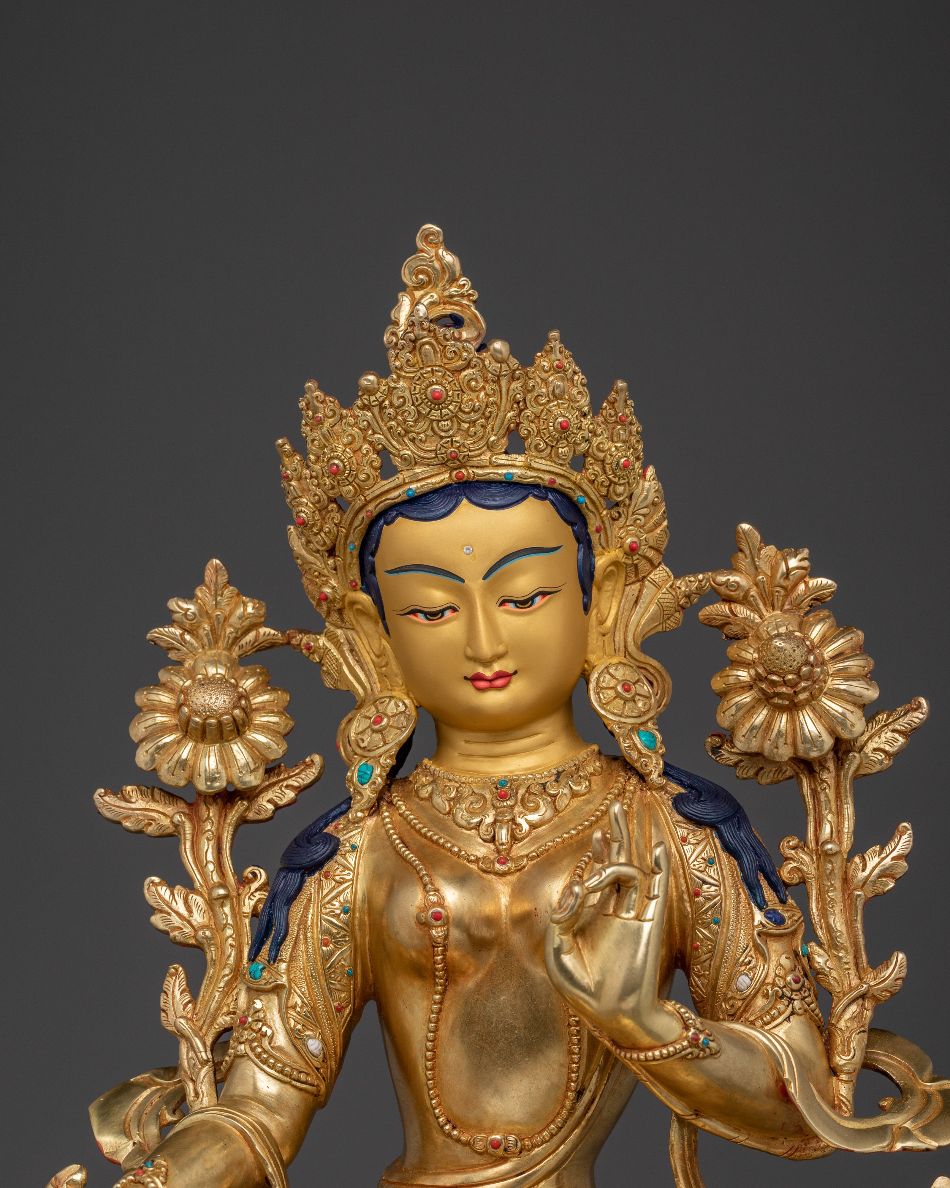 Radiant Traditional Green Tara Statue | Embodiment of Compassion and Swift Protection