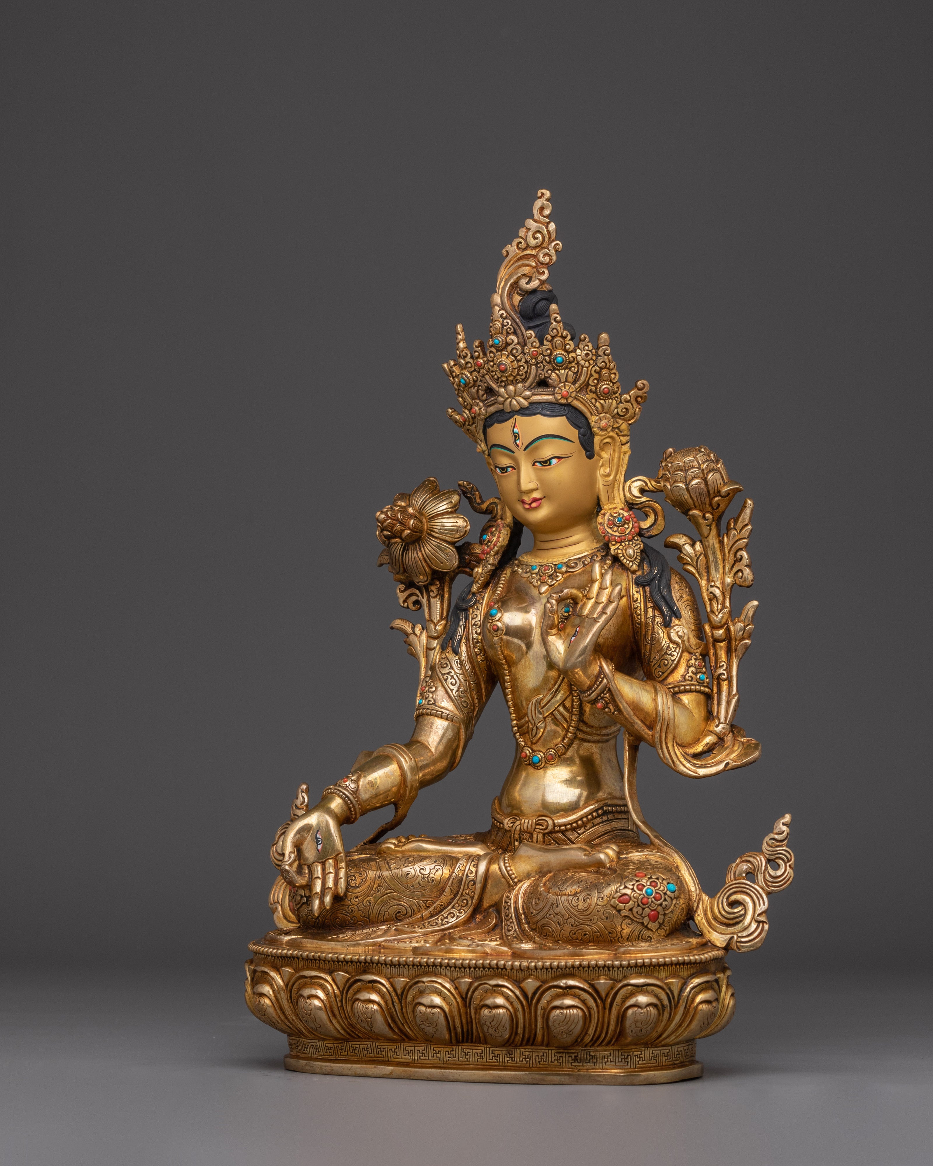 Serene White Tara Statue | Sita Tara - Compassion and Healing Tibetan Deity