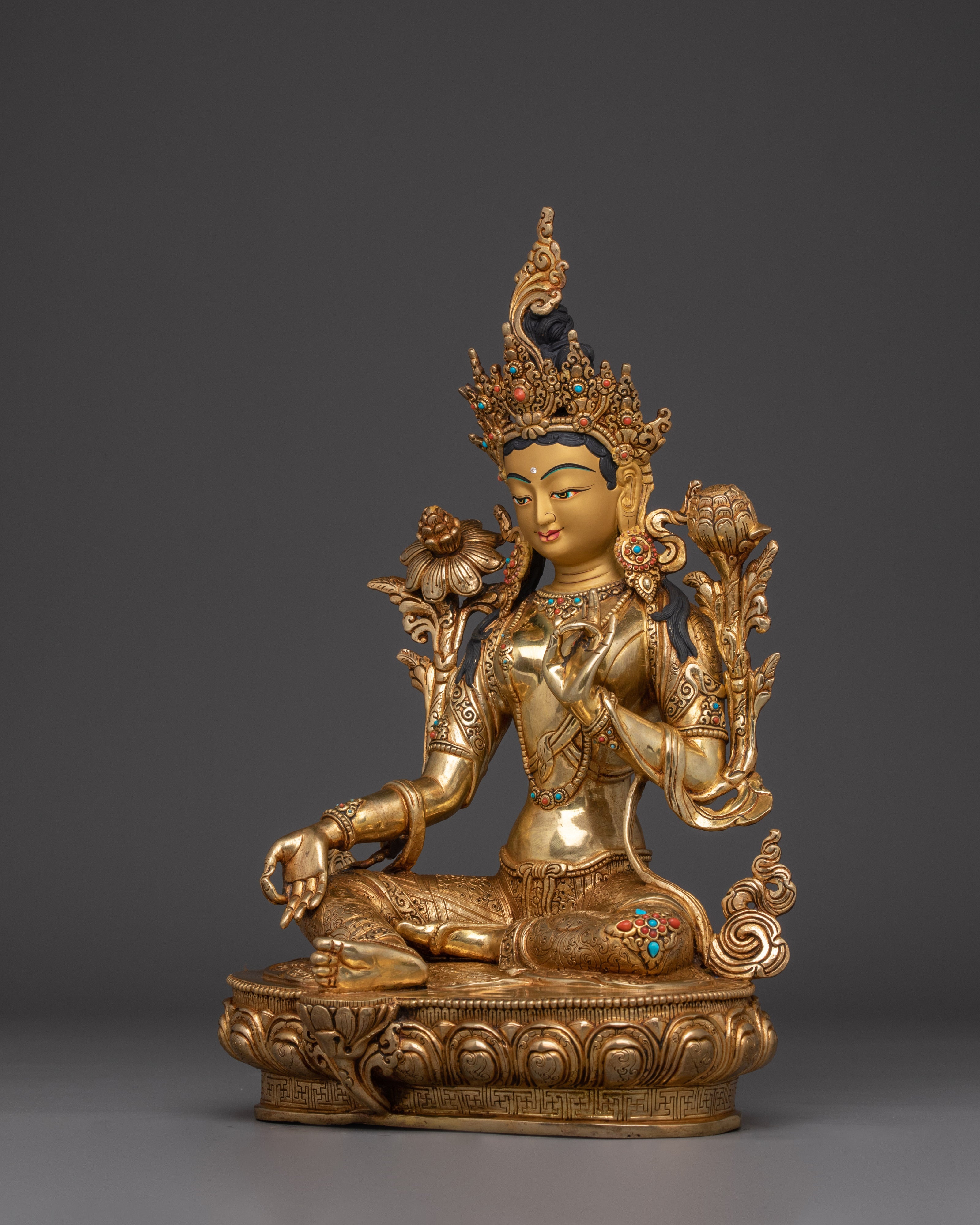 Tibetan Deity Shyama Tara Statue| Green Tara - Mother of All Buddhas
