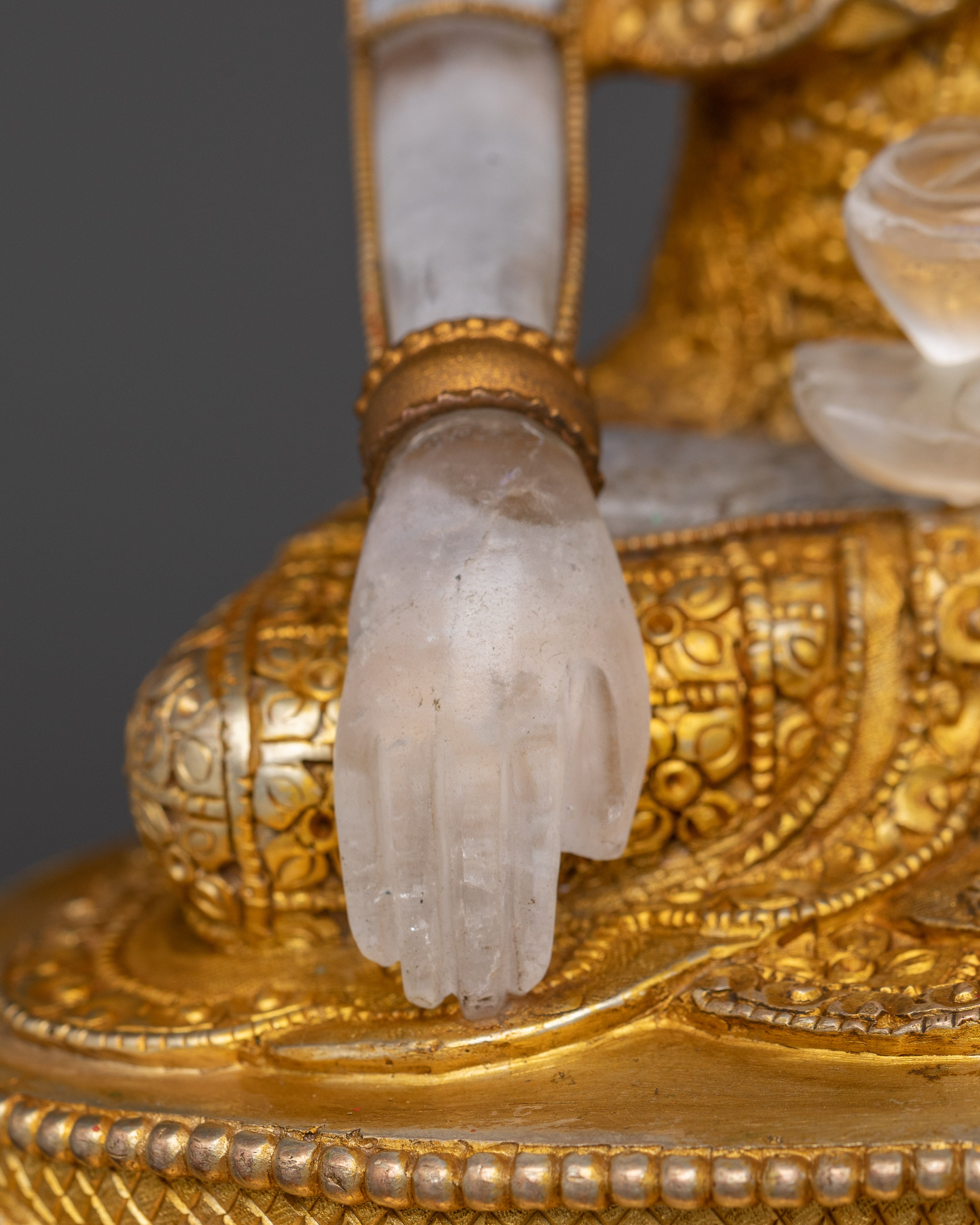 Handmade Shakyamuni Buddha on throne | Symbol of Enlightenment