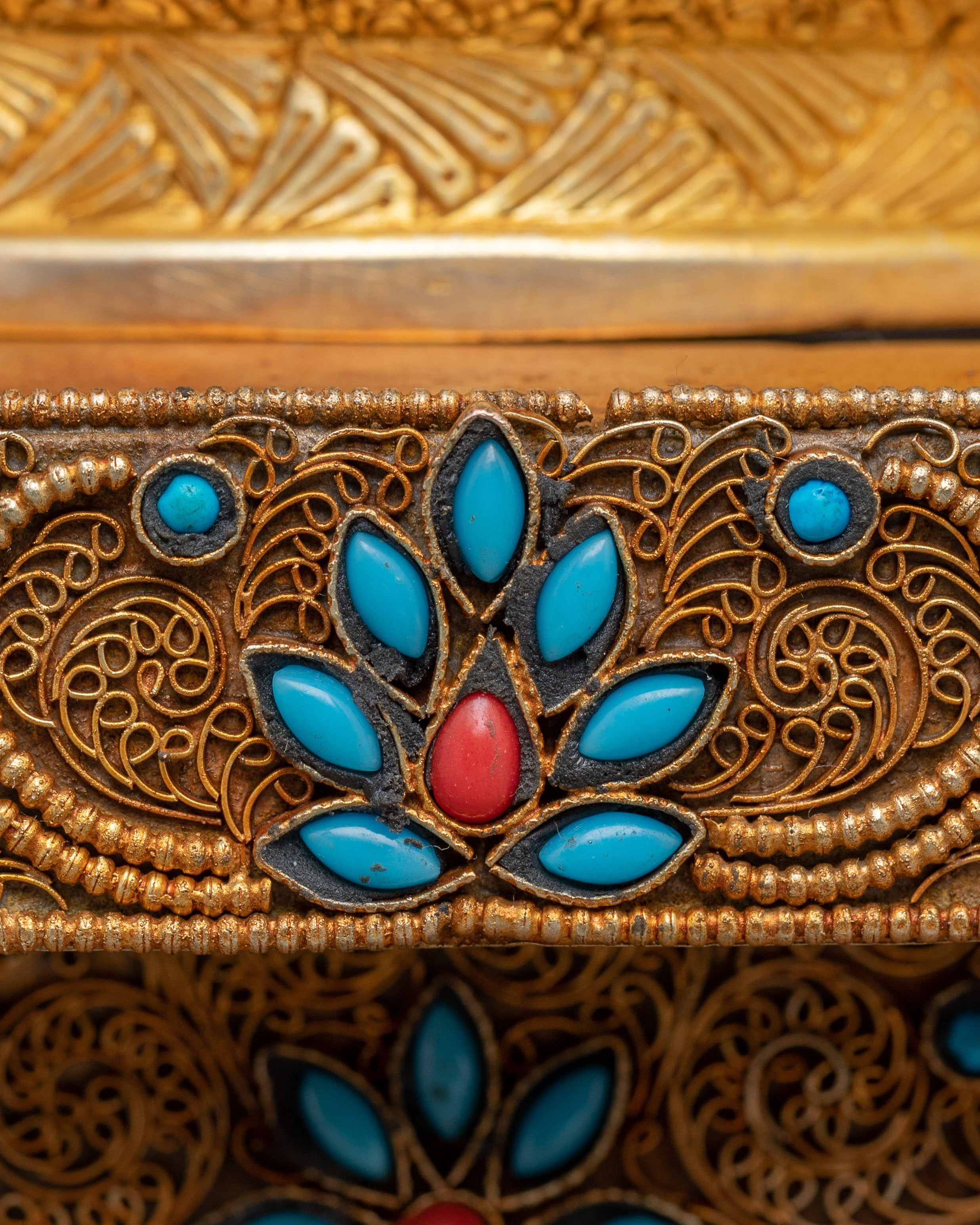 Handmade Shakyamuni Buddha on throne | Symbol of Enlightenment