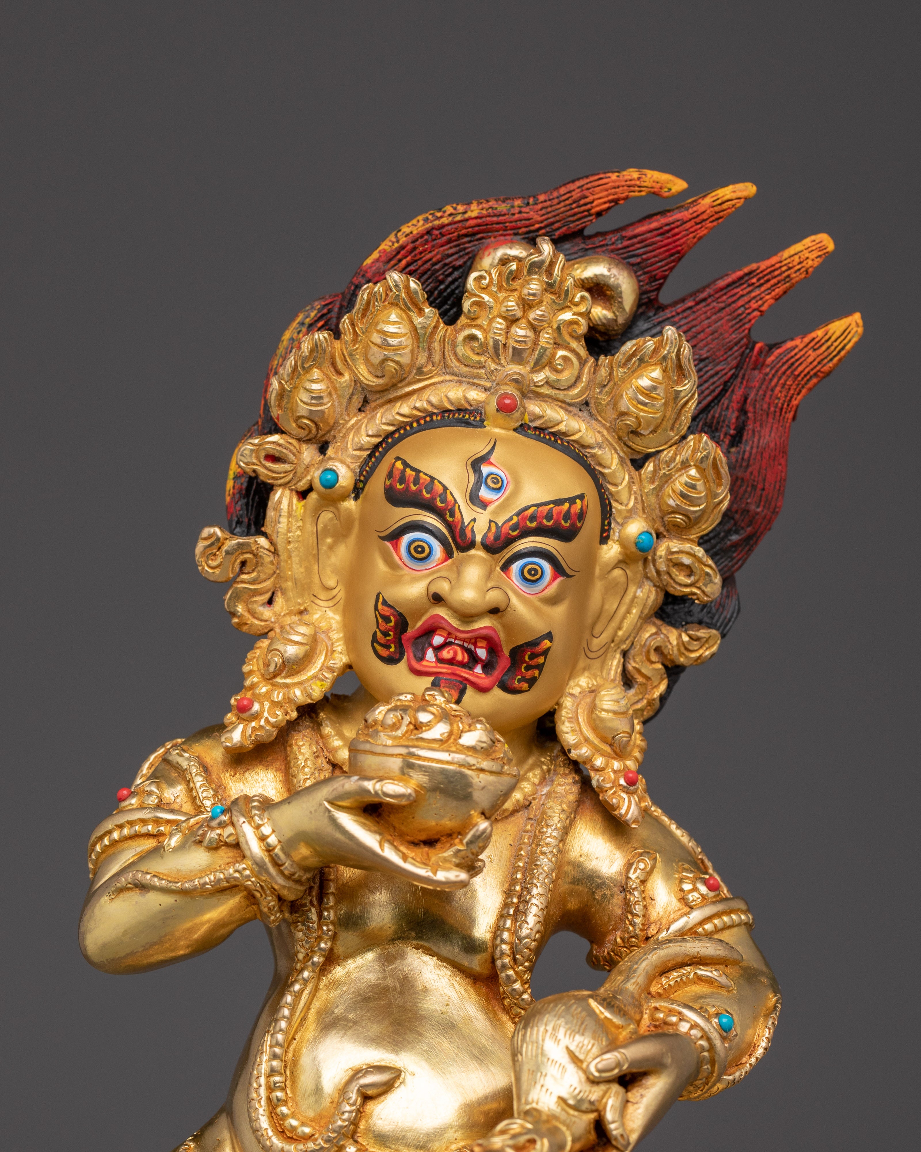 Wrathful Black Dzambhala Statue | Kubera - Buddhist Wealth Deity