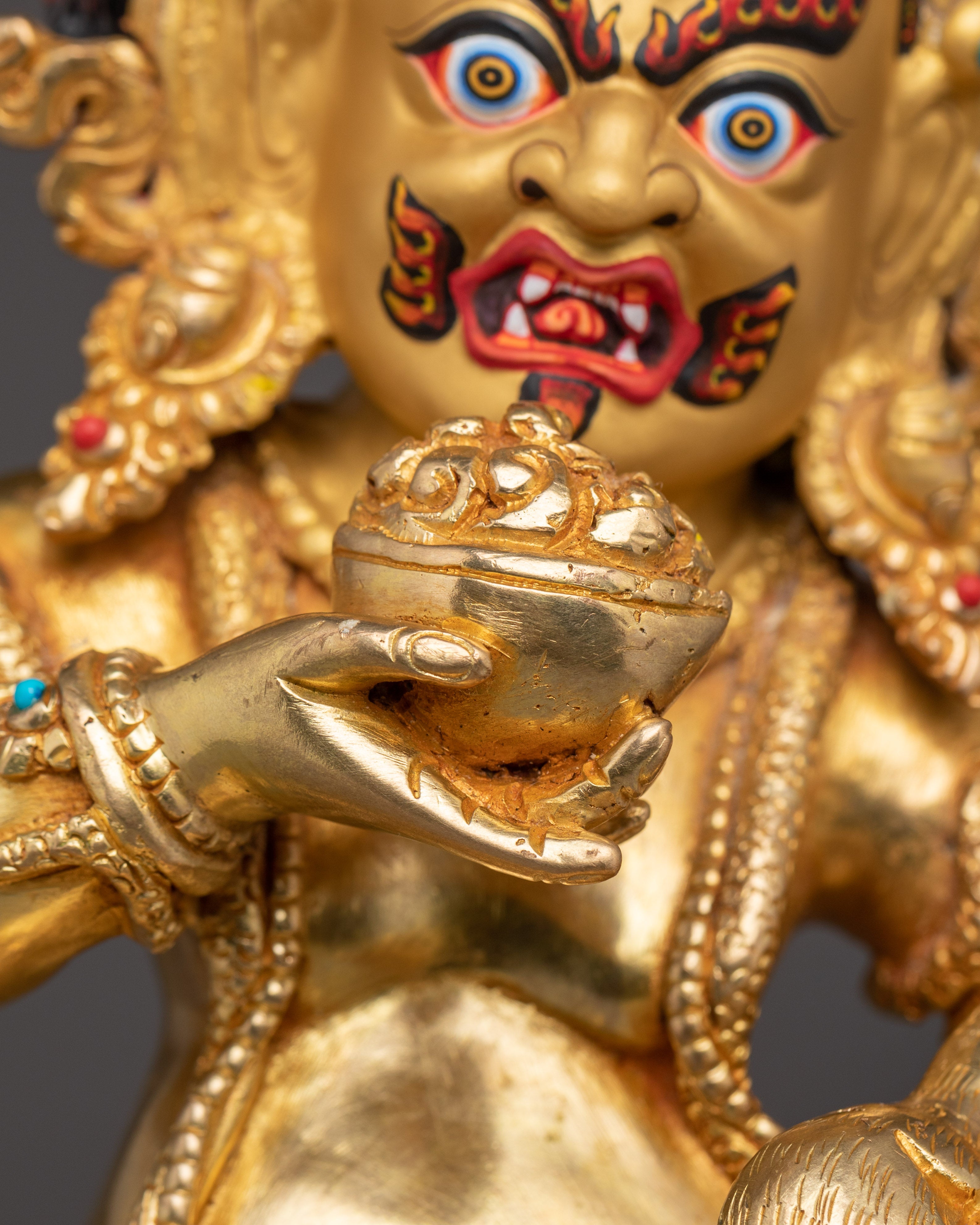 Wrathful Black Dzambhala Statue | Kubera - Buddhist Wealth Deity