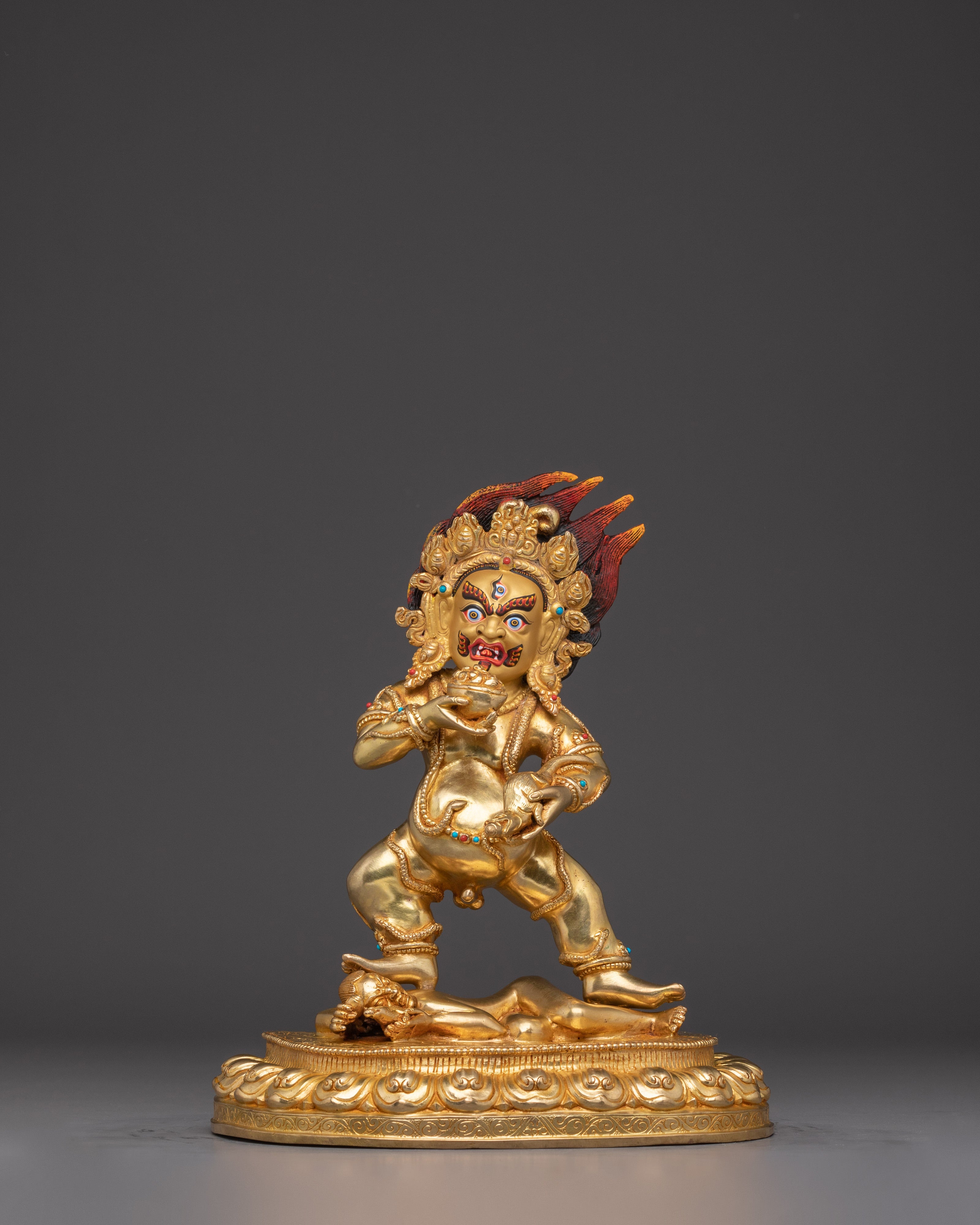 Wrathful Black Dzambhala Statue | Kubera - Buddhist Wealth Deity