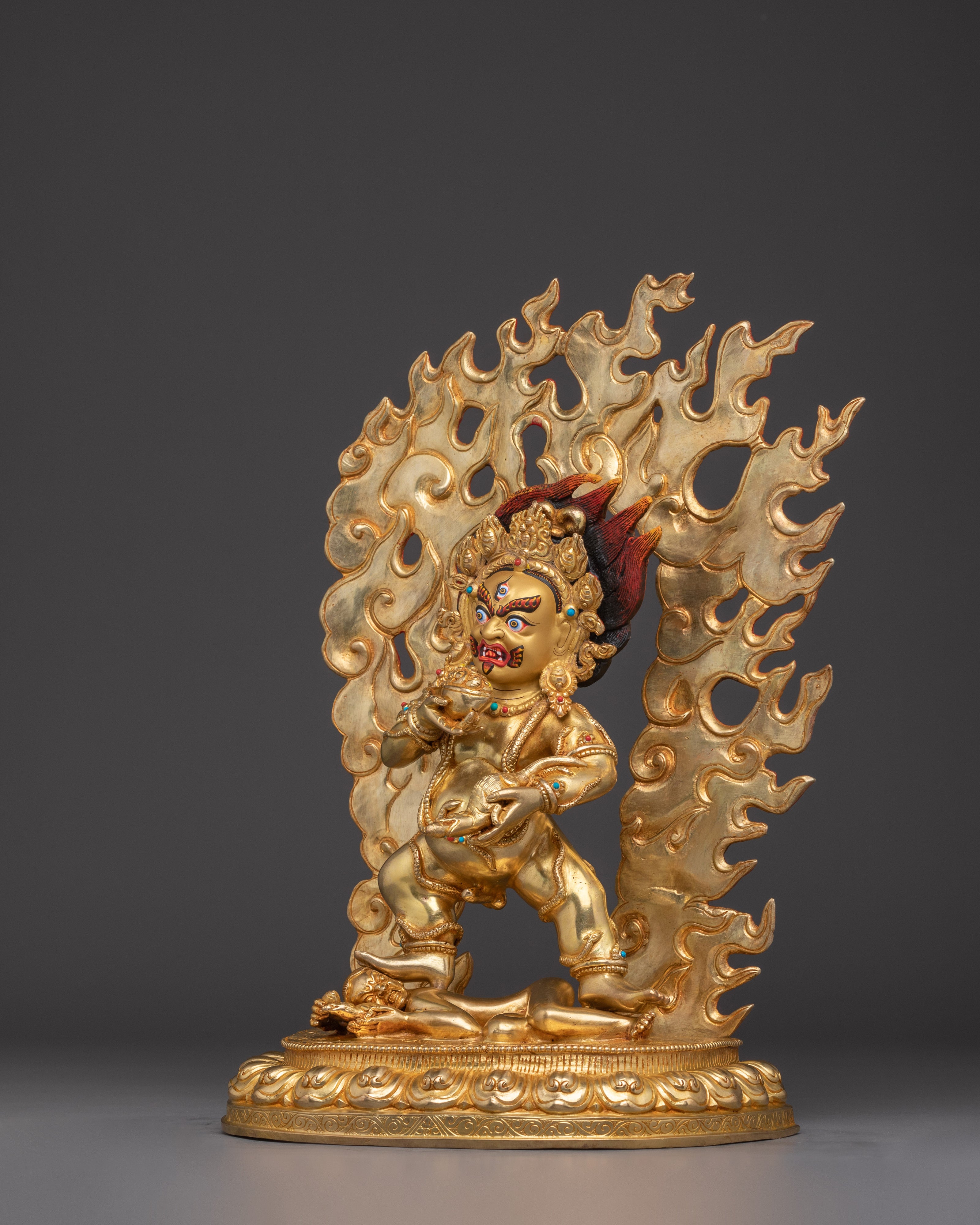 Wrathful Black Dzambhala Statue | Kubera - Buddhist Wealth Deity