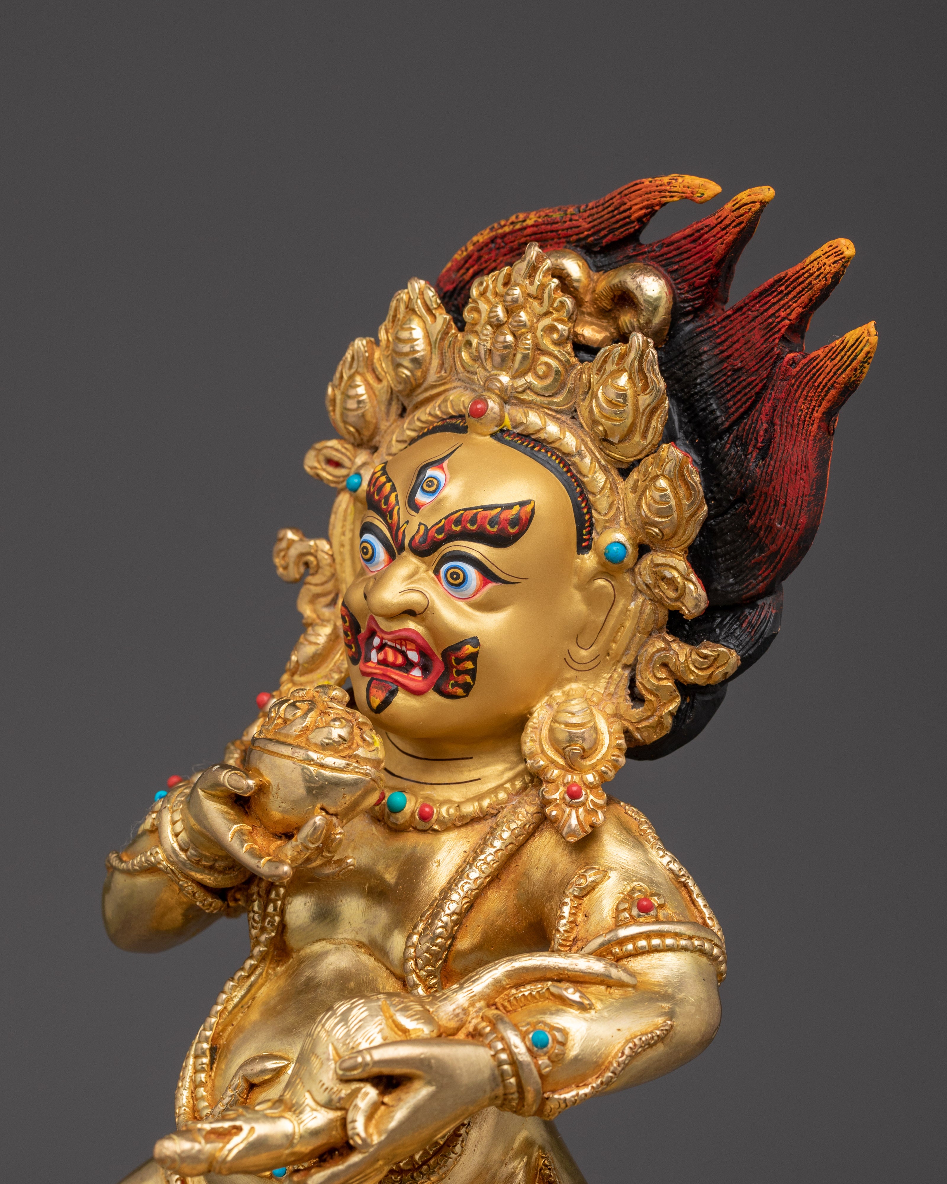 Wrathful Black Dzambhala Statue | Kubera - Buddhist Wealth Deity