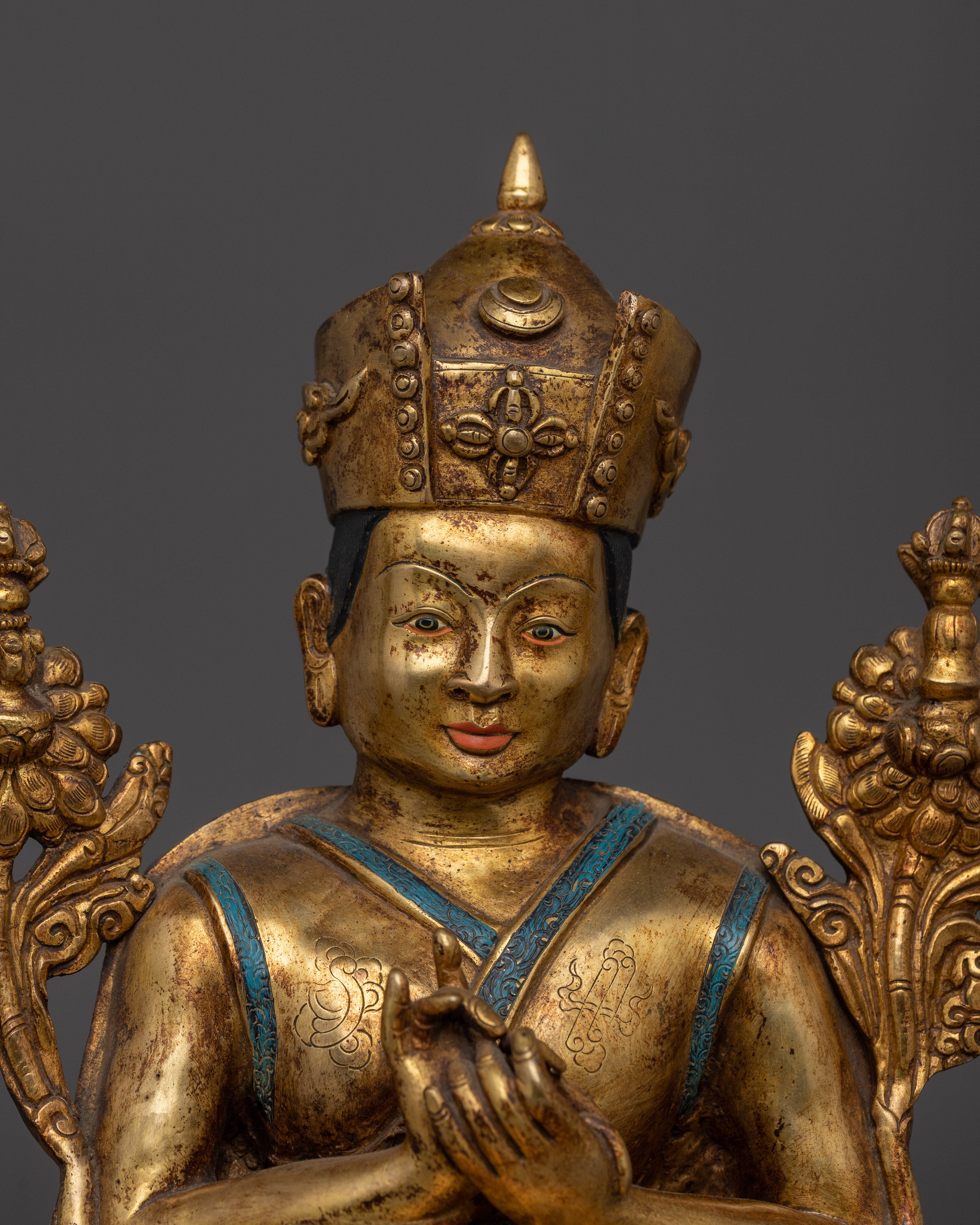 16th Gyalwa Karmapa Statue | Handcrafted Copper with 24K Gold Gilding