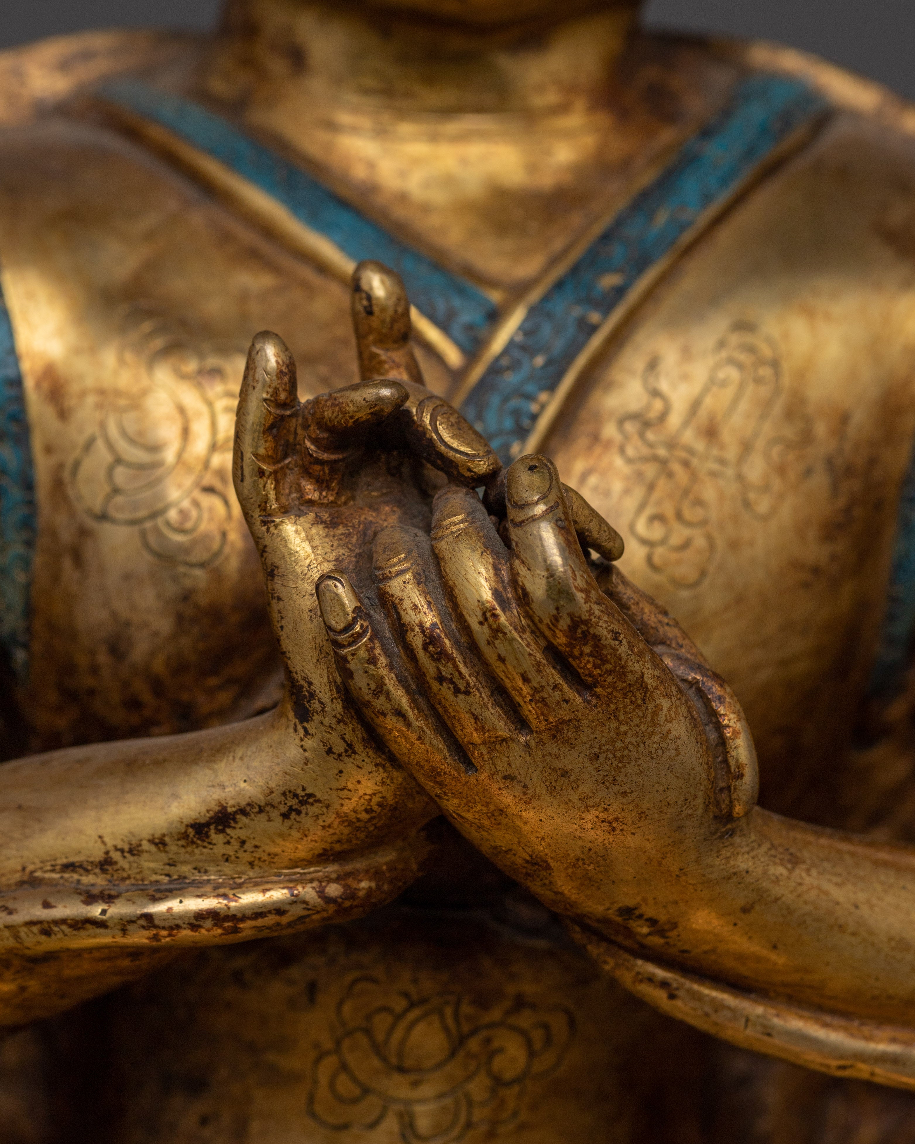 16th Gyalwa Karmapa Statue | Handcrafted Copper with 24K Gold Gilding