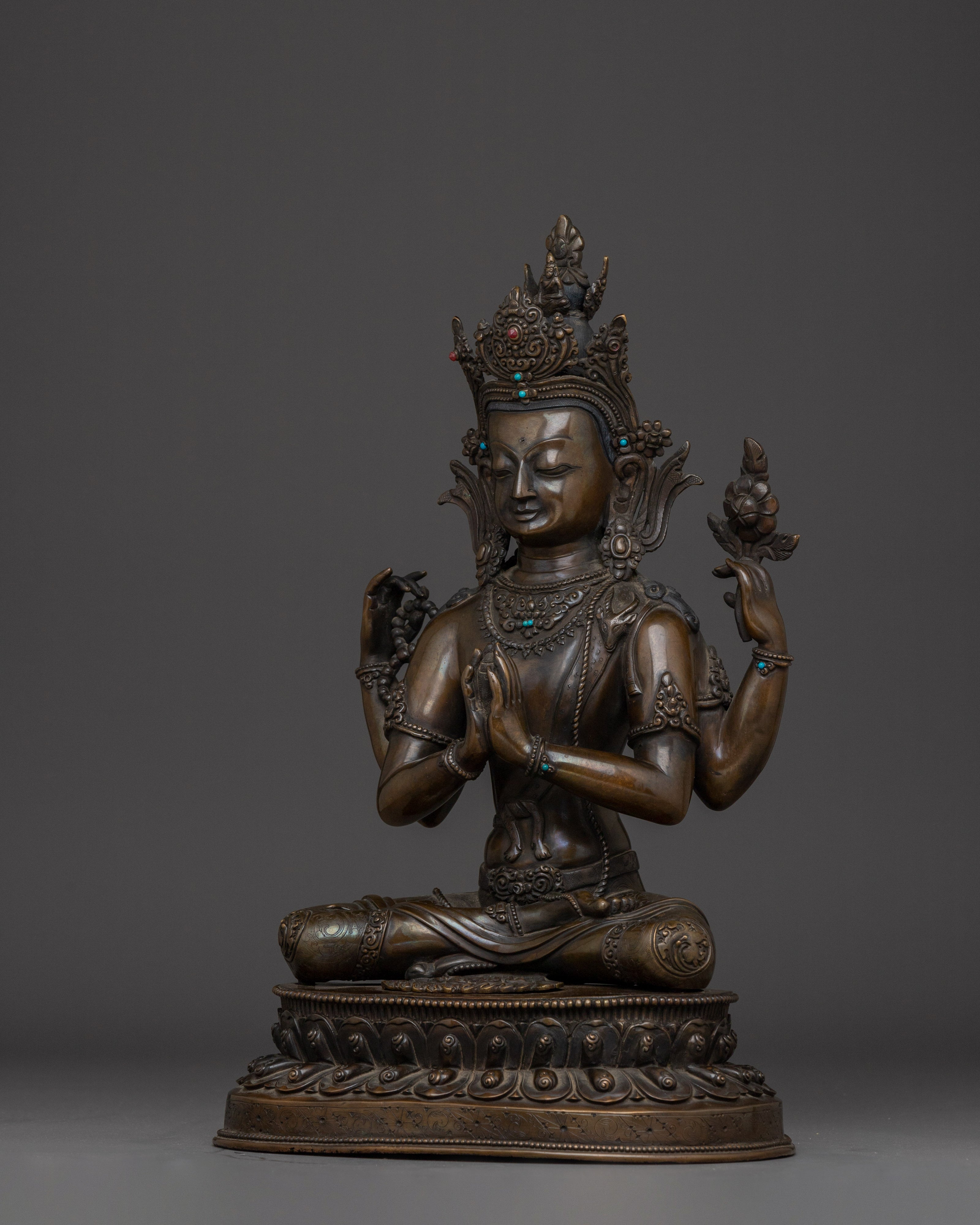 Spiritual Chenrezig Statue | Tibetan Icon of Compassionate Wisdom