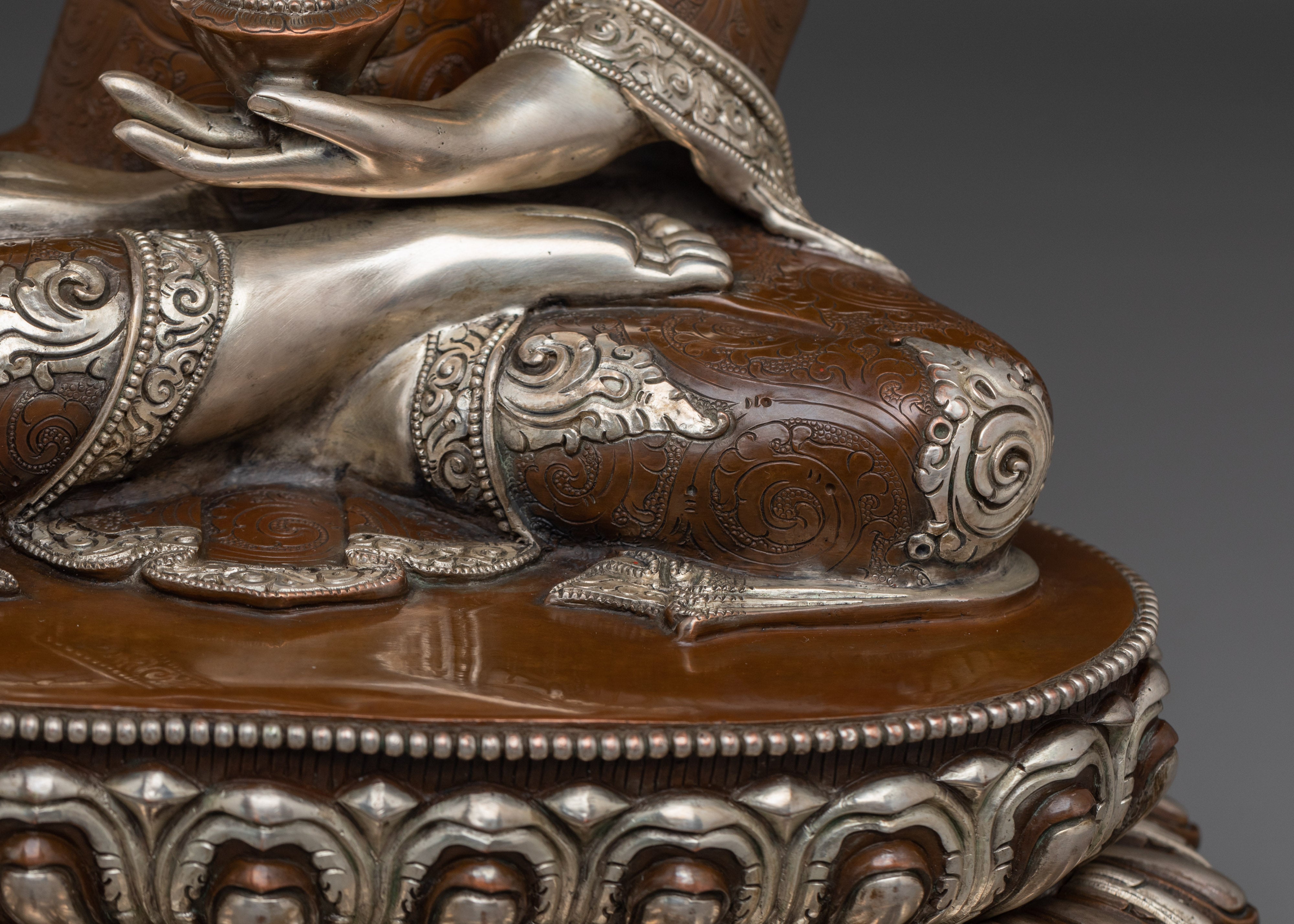 Shakyamuni Buddha with Silver Carvings | Walking the Middle Way