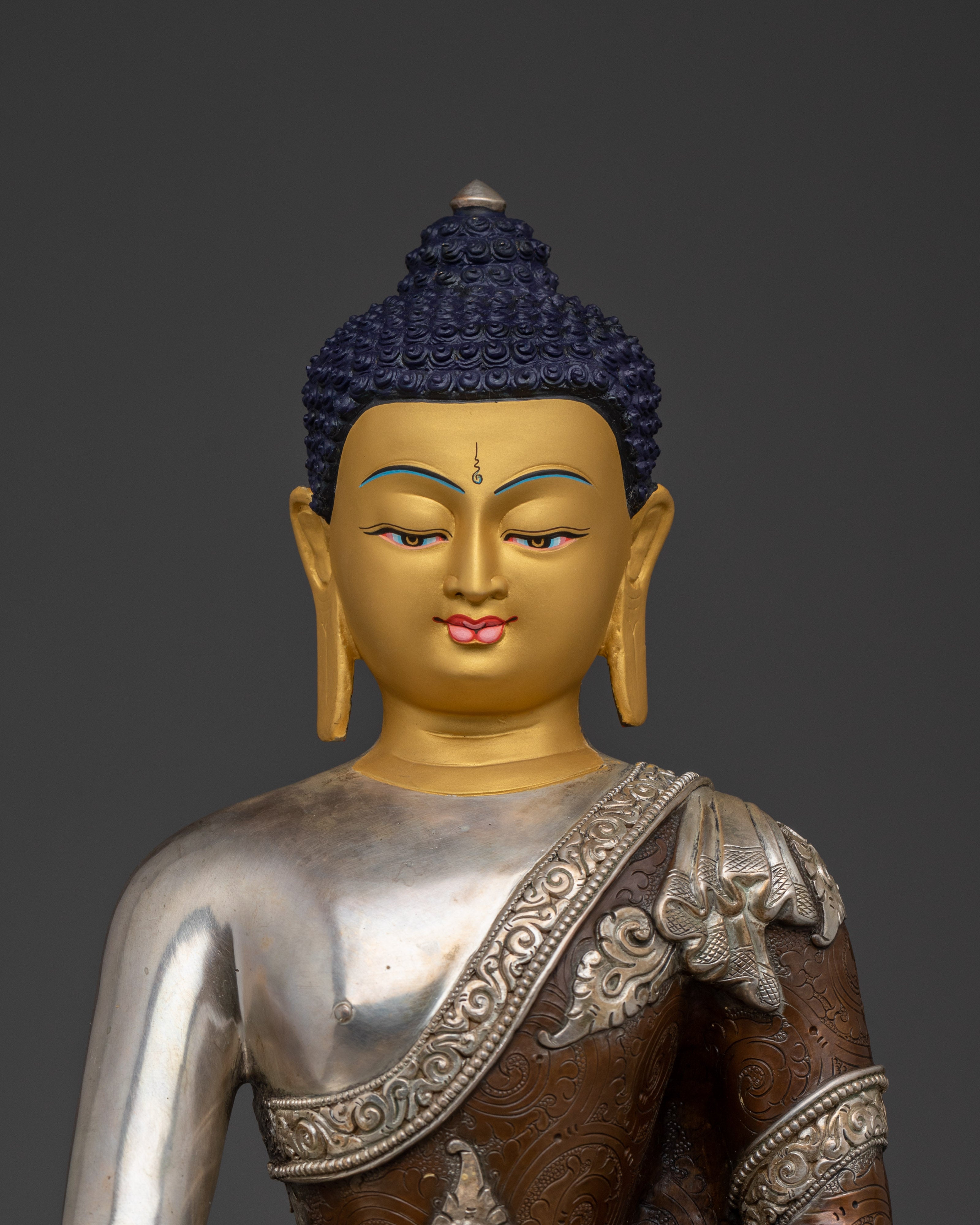 Shakyamuni Buddha with Silver Carvings | Walking the Middle Way