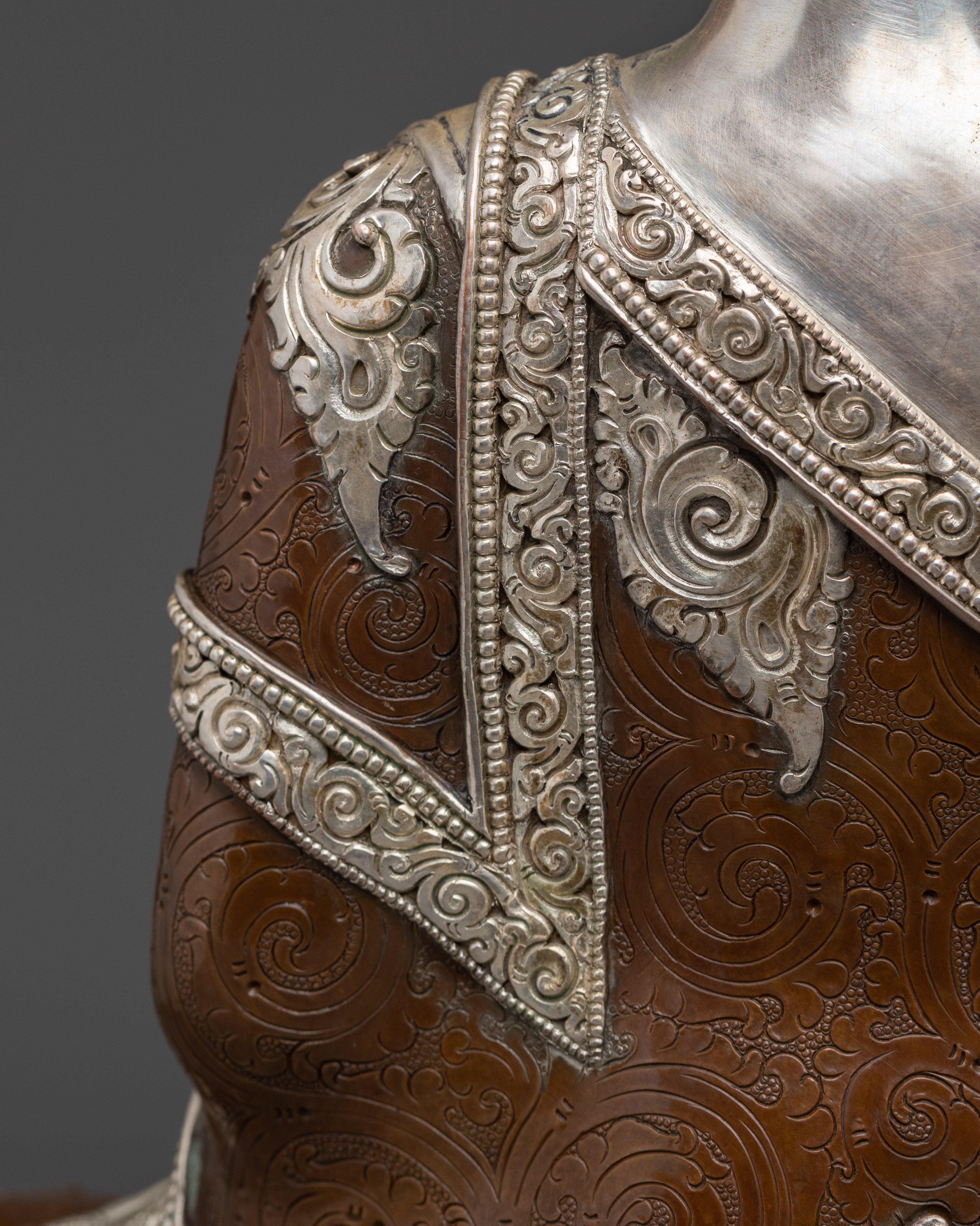 Shakyamuni Buddha with Silver Carvings | Walking the Middle Way