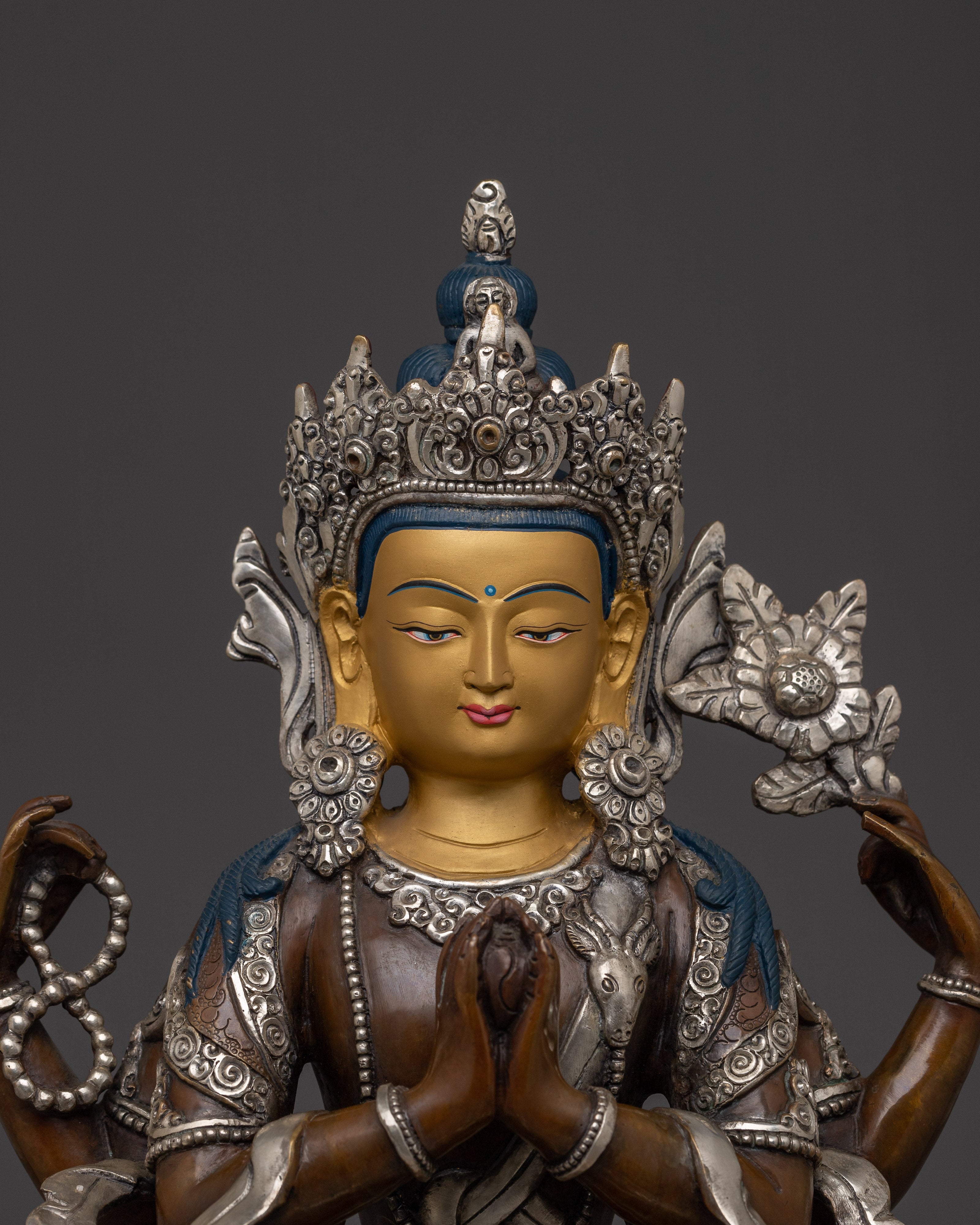 Lord of Mercy Chenrezig Statue | Symbol of Loving-Kindness and Wisdom