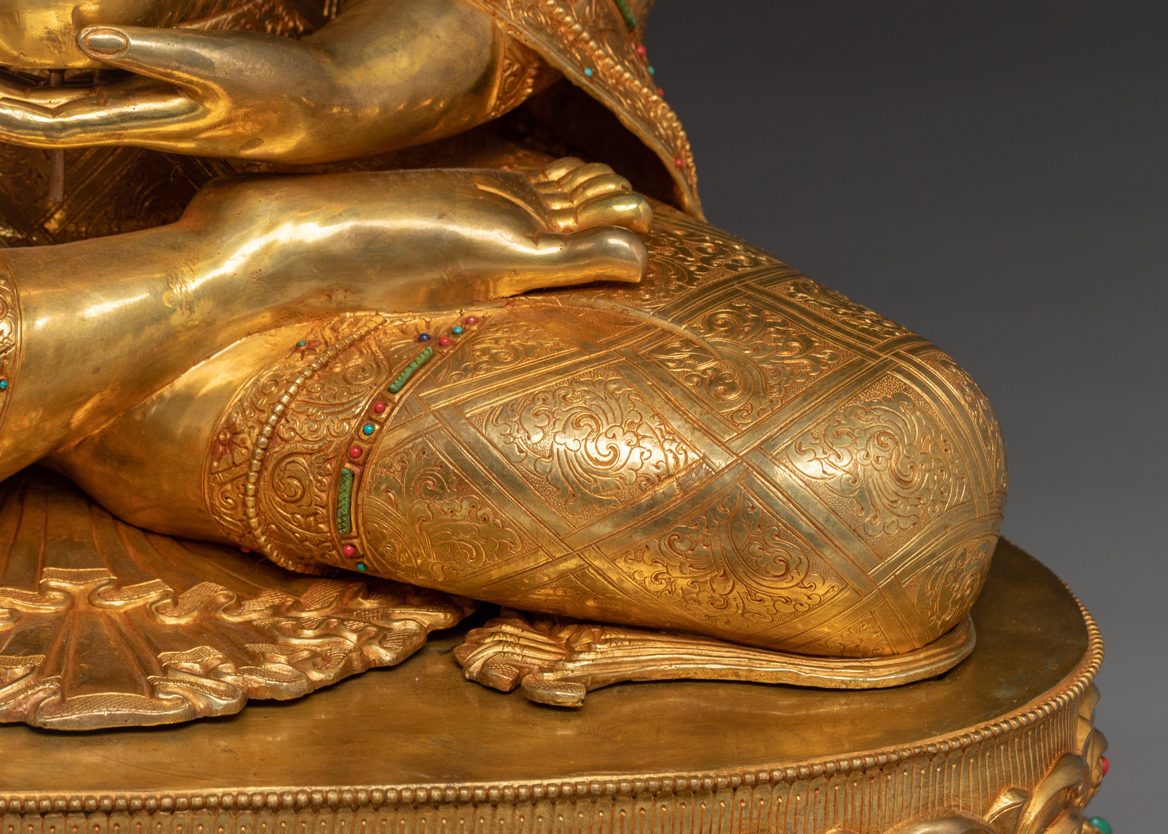 Shakyamuni Buddha with Crown Sculpture | Historical Buddha