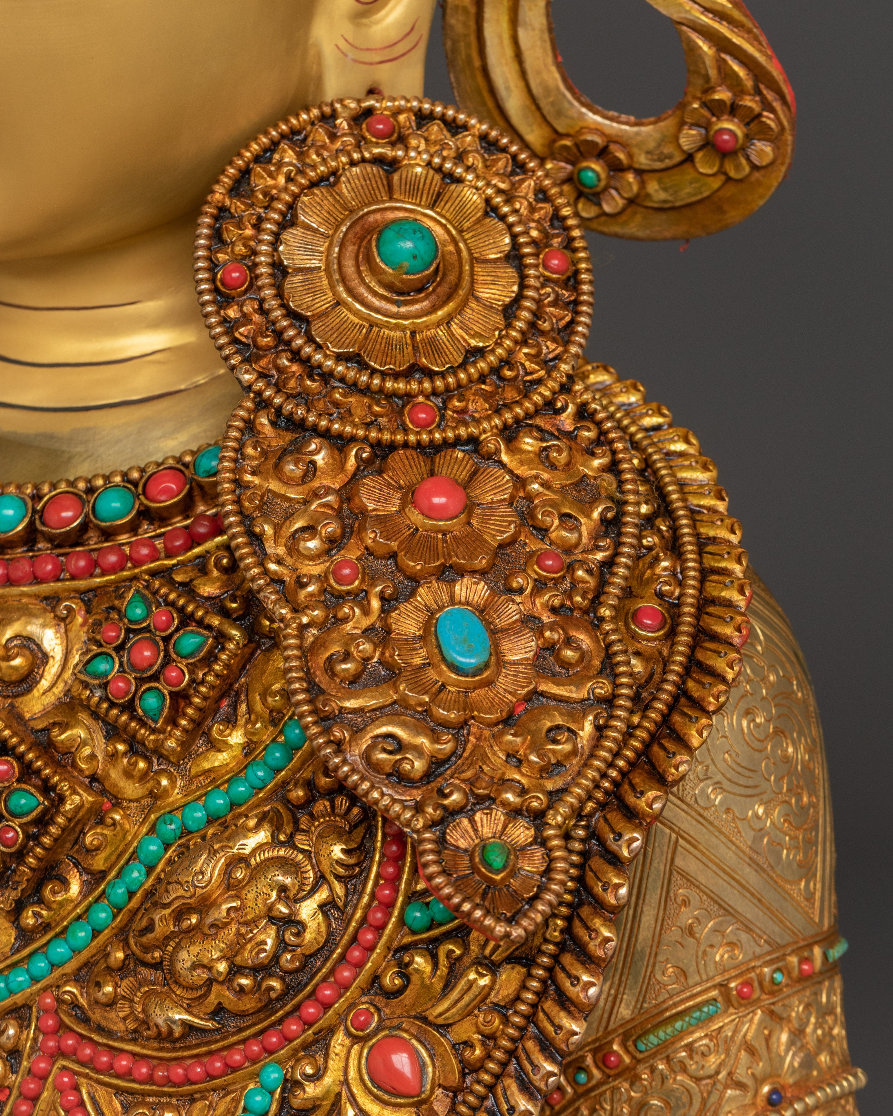 Shakyamuni Buddha with Crown Sculpture | Historical Buddha