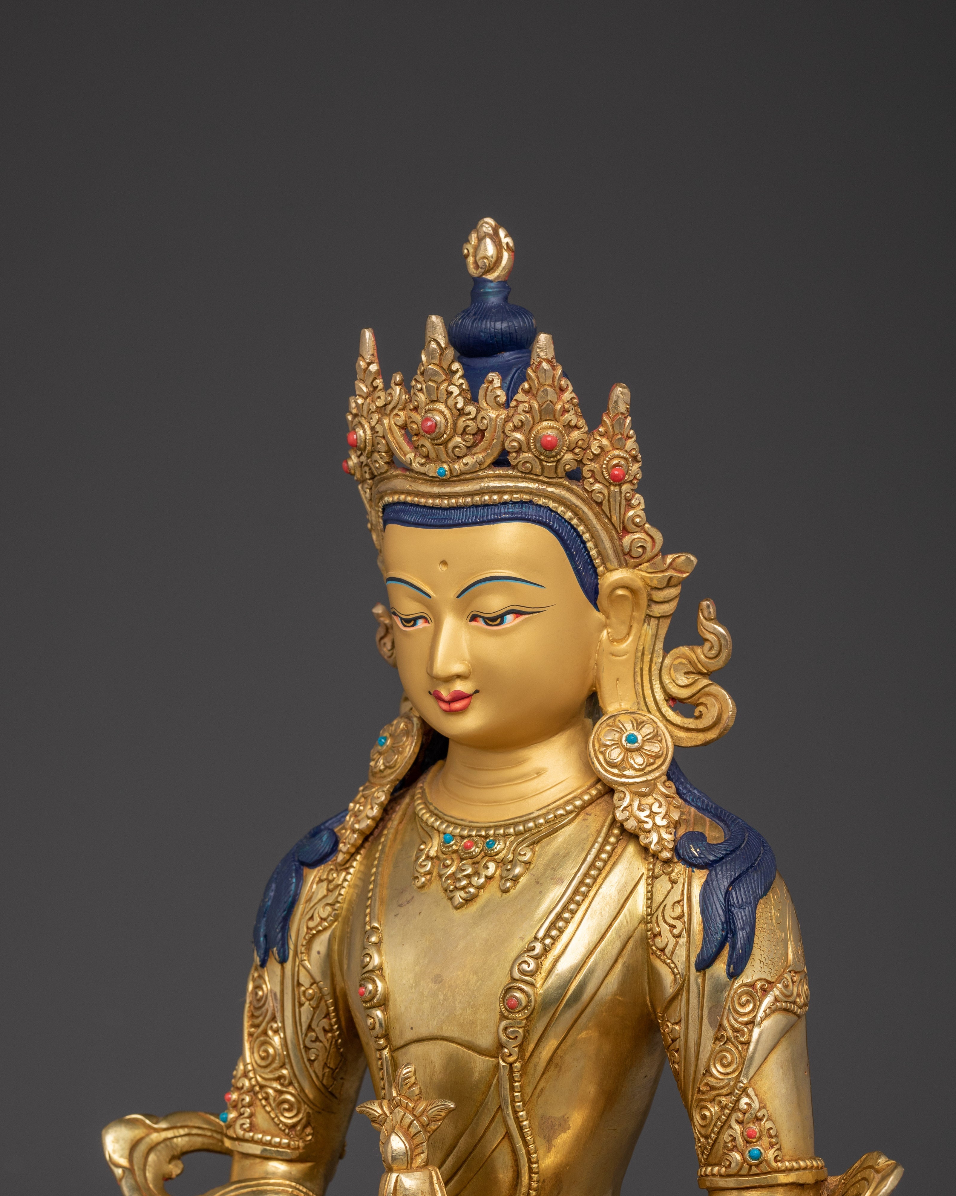 Golden Amitayus Figurine | Buddha of Infinite Light