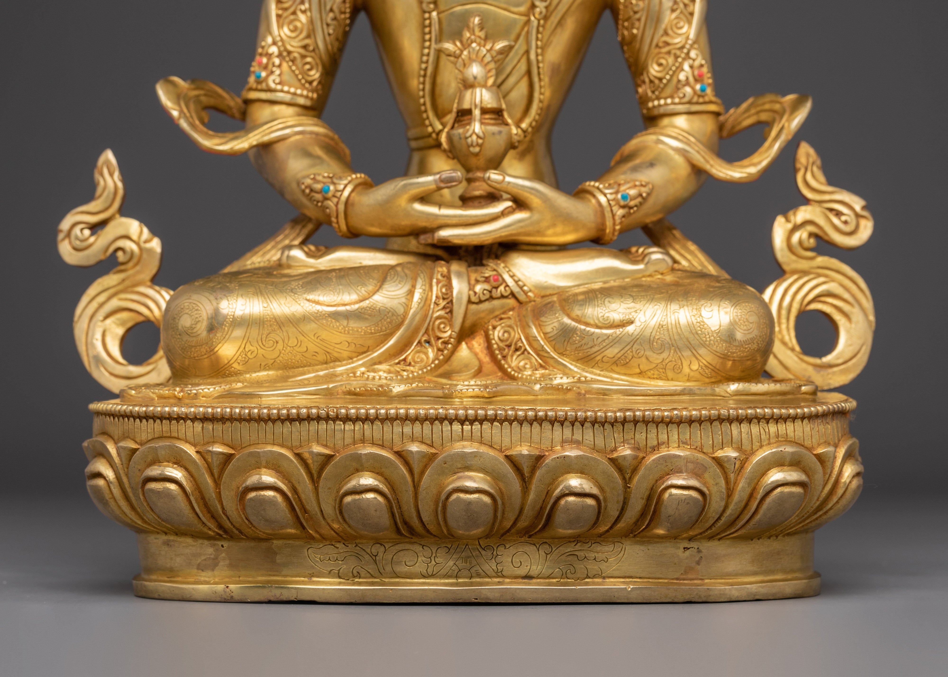 Golden Amitayus Figurine | Buddha of Infinite Light