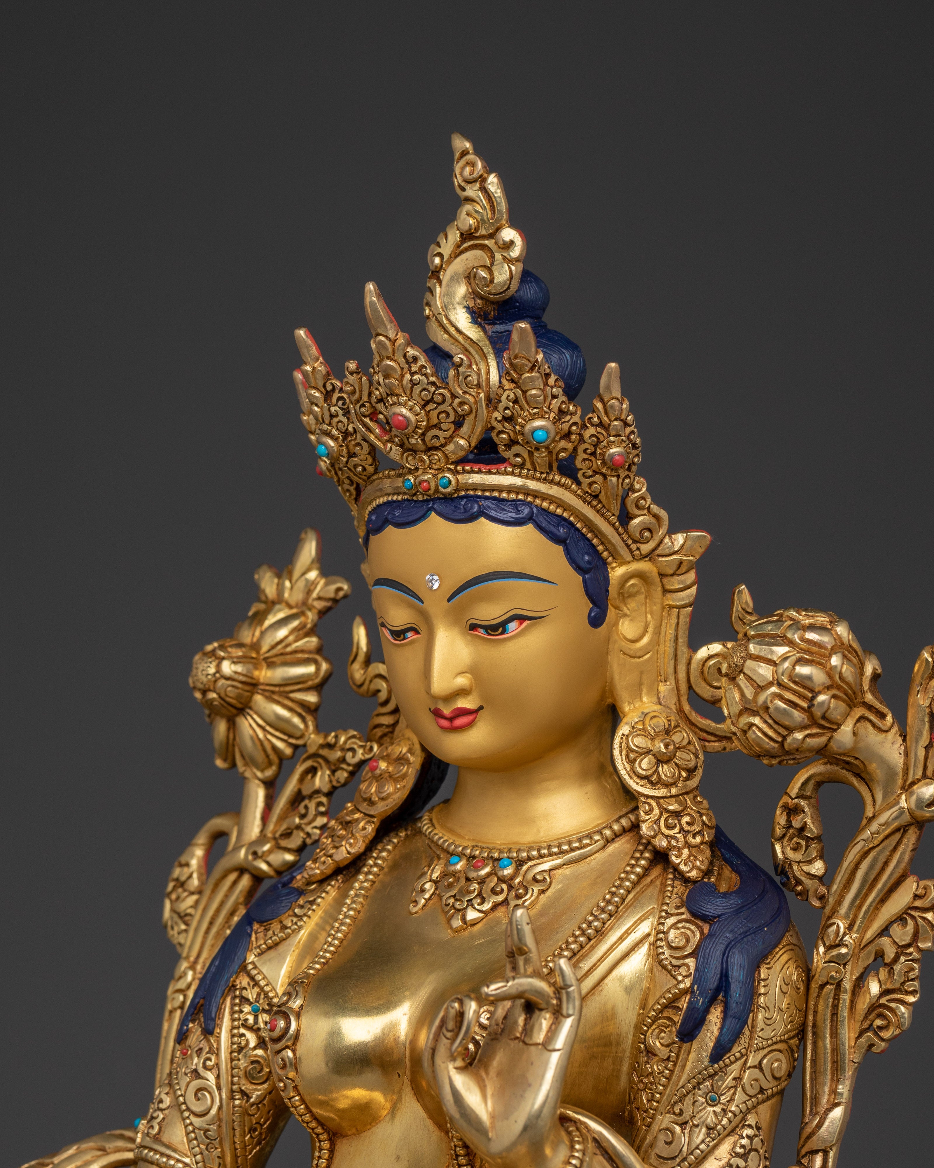 Compassionate Deity Shyama Tara Statue | Green Tara - Mother of All Buddhas