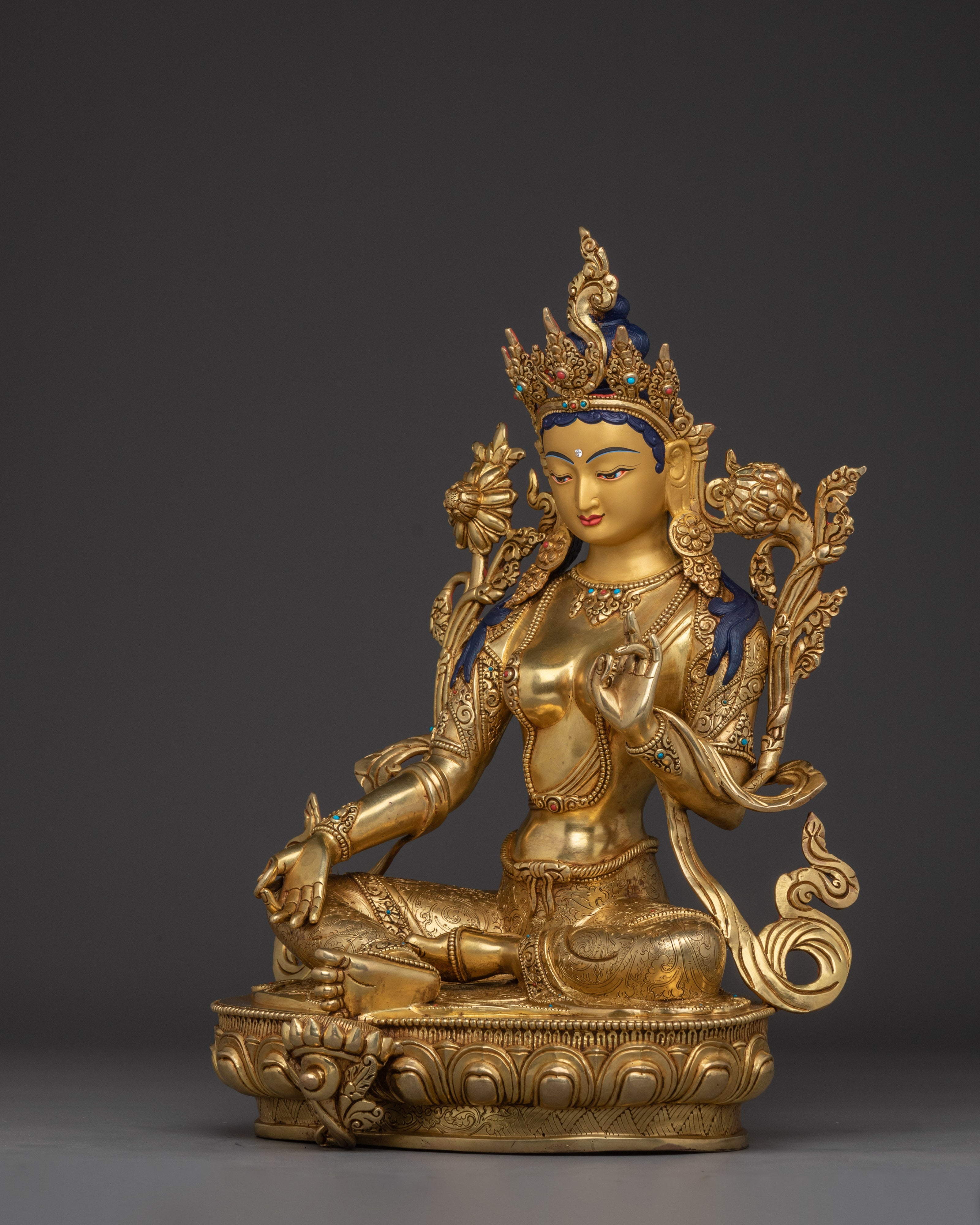 Compassionate Deity Shyama Tara Statue | Green Tara - Mother of All Buddhas