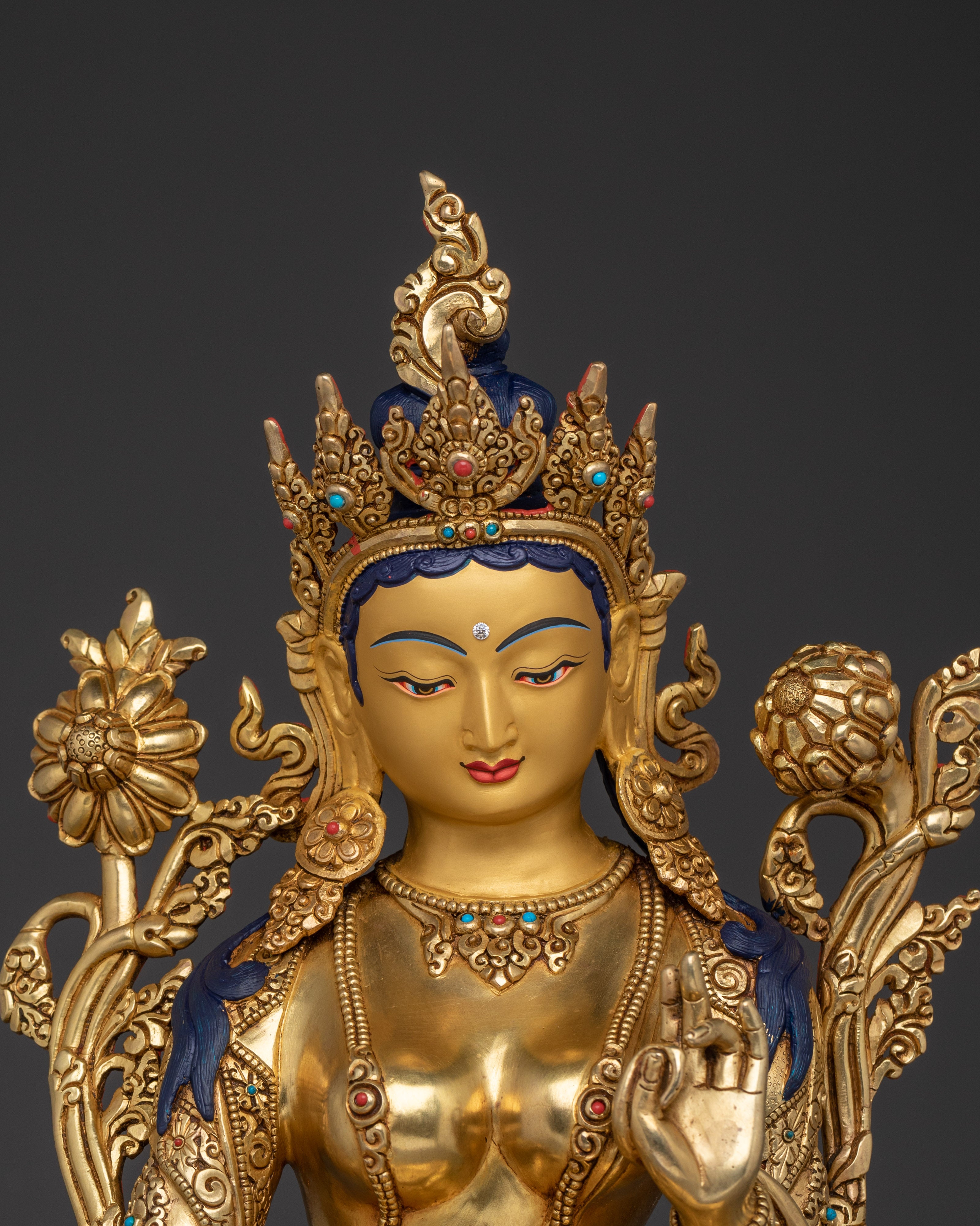 Compassionate Deity Shyama Tara Statue | Green Tara - Mother of All Buddhas