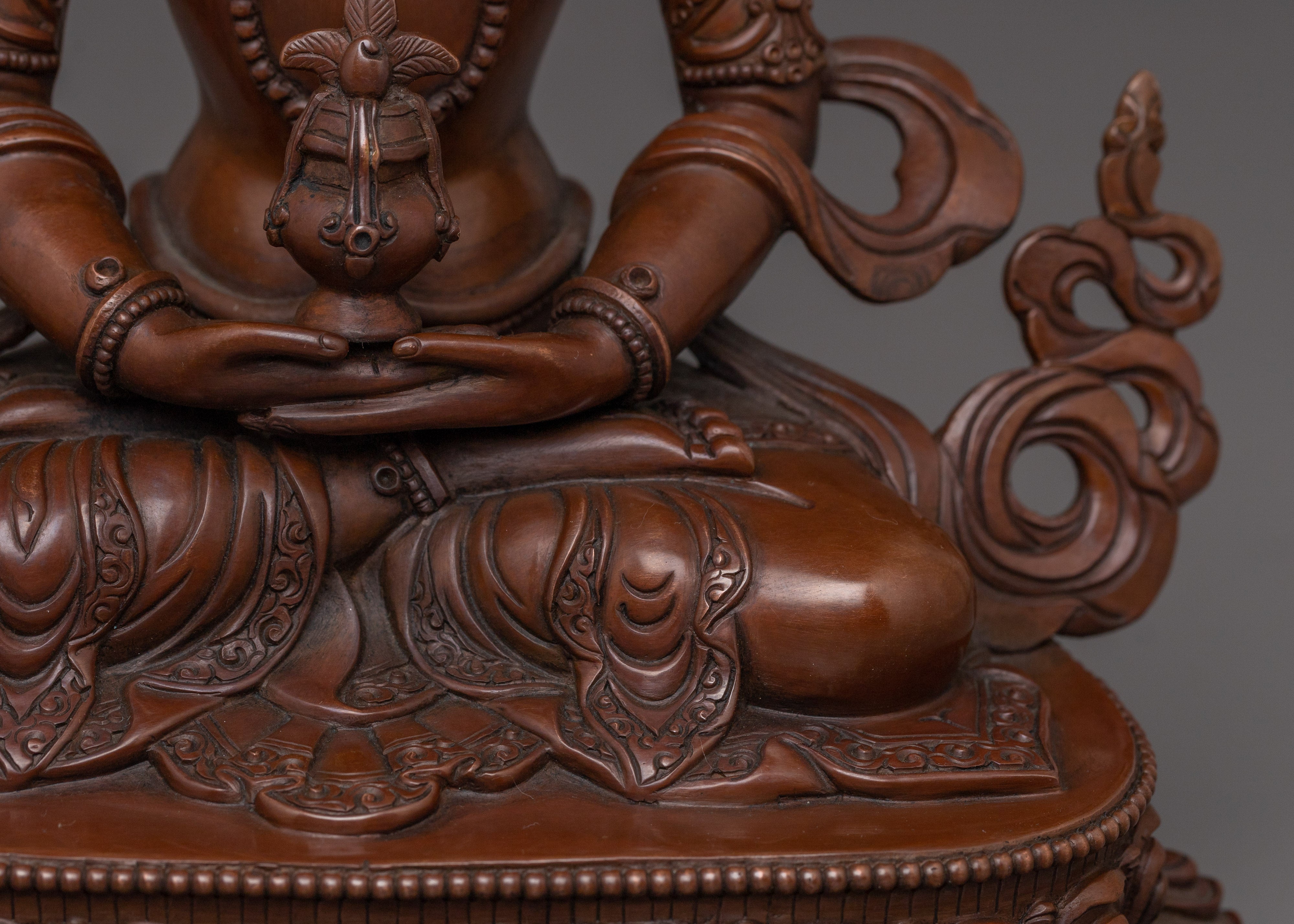 Himalayan Art of Amitayus | Copper Sculpture