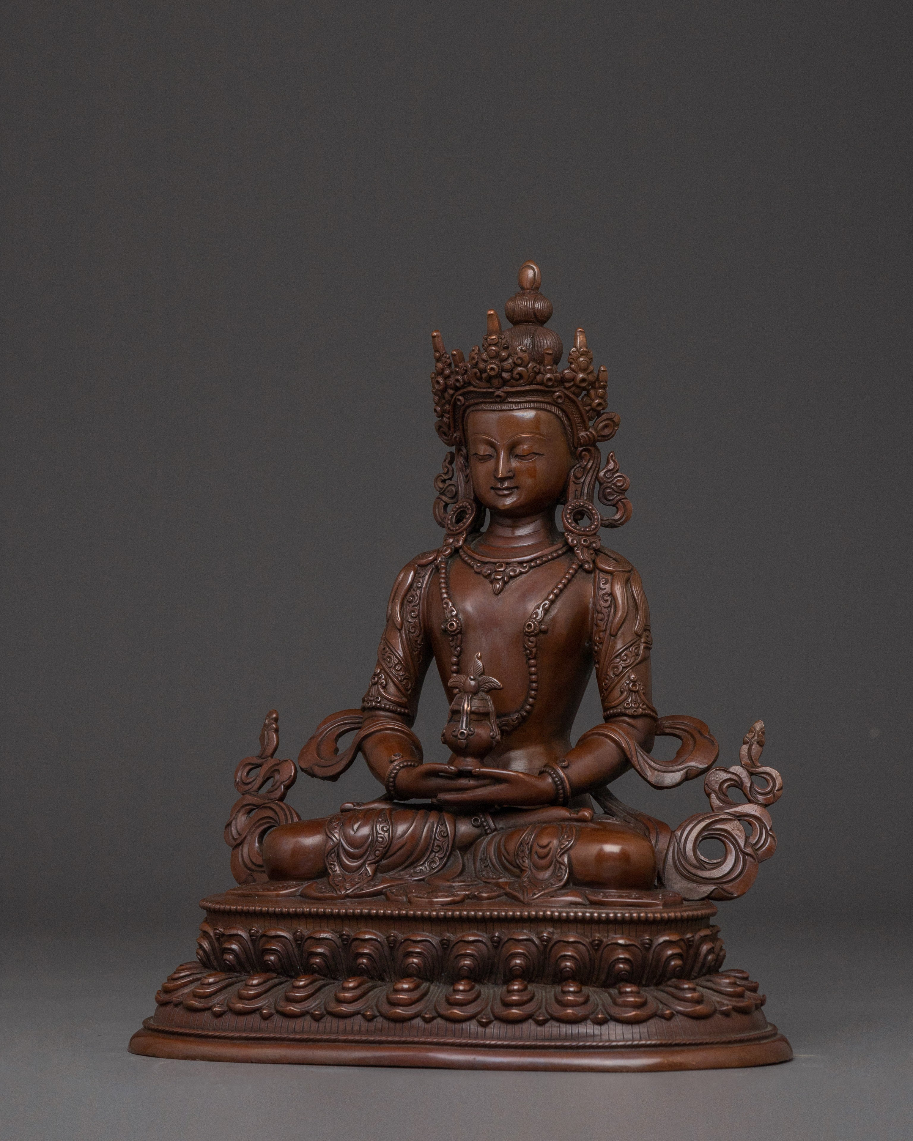 Himalayan Art of Amitayus | Copper Sculpture