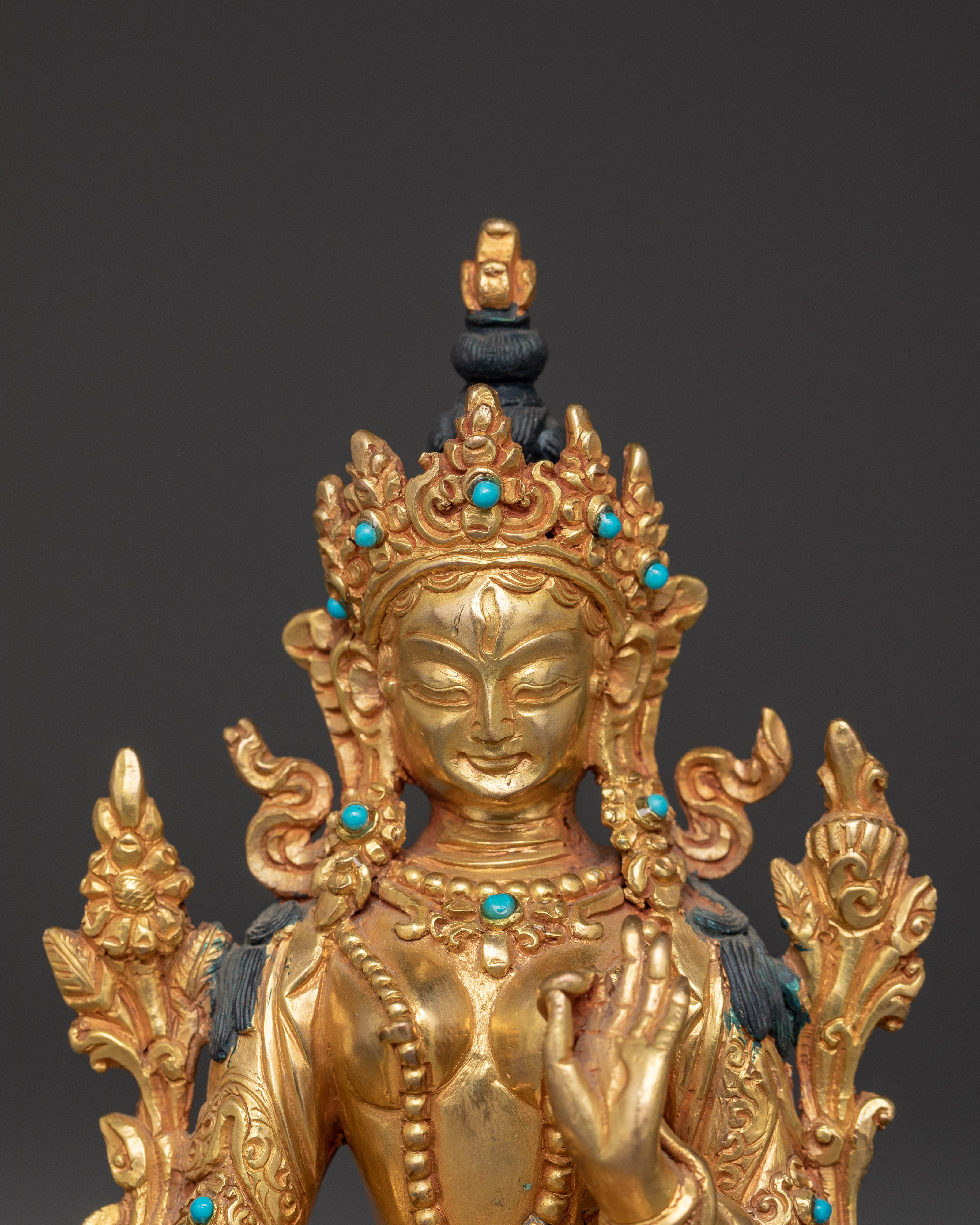 Peaceful White Tara Figurine | Symbol of Compassion and Long Life