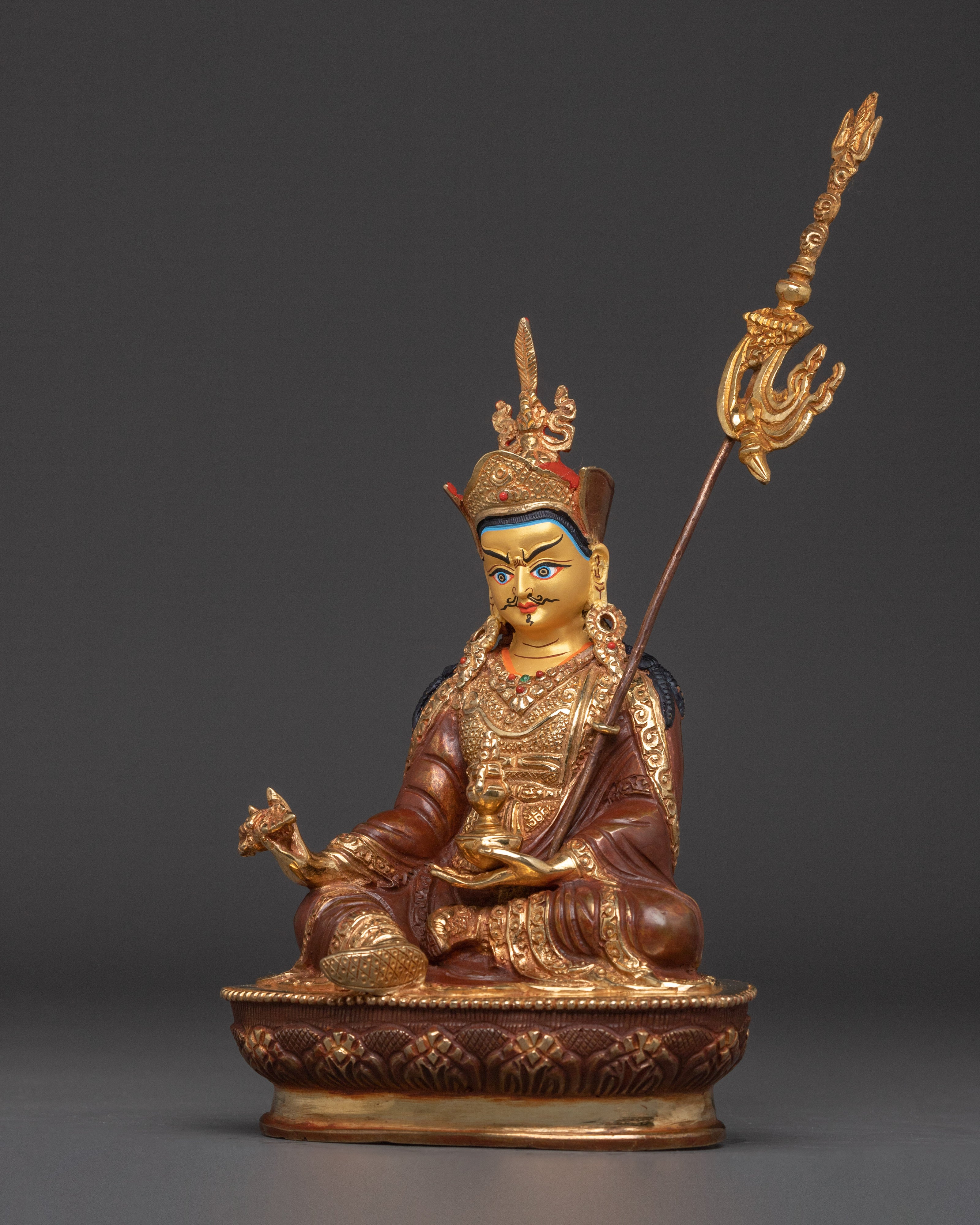 Guru Rinpoche Tantric Teacher Statue | Padmasambhava Tibetan Figurine