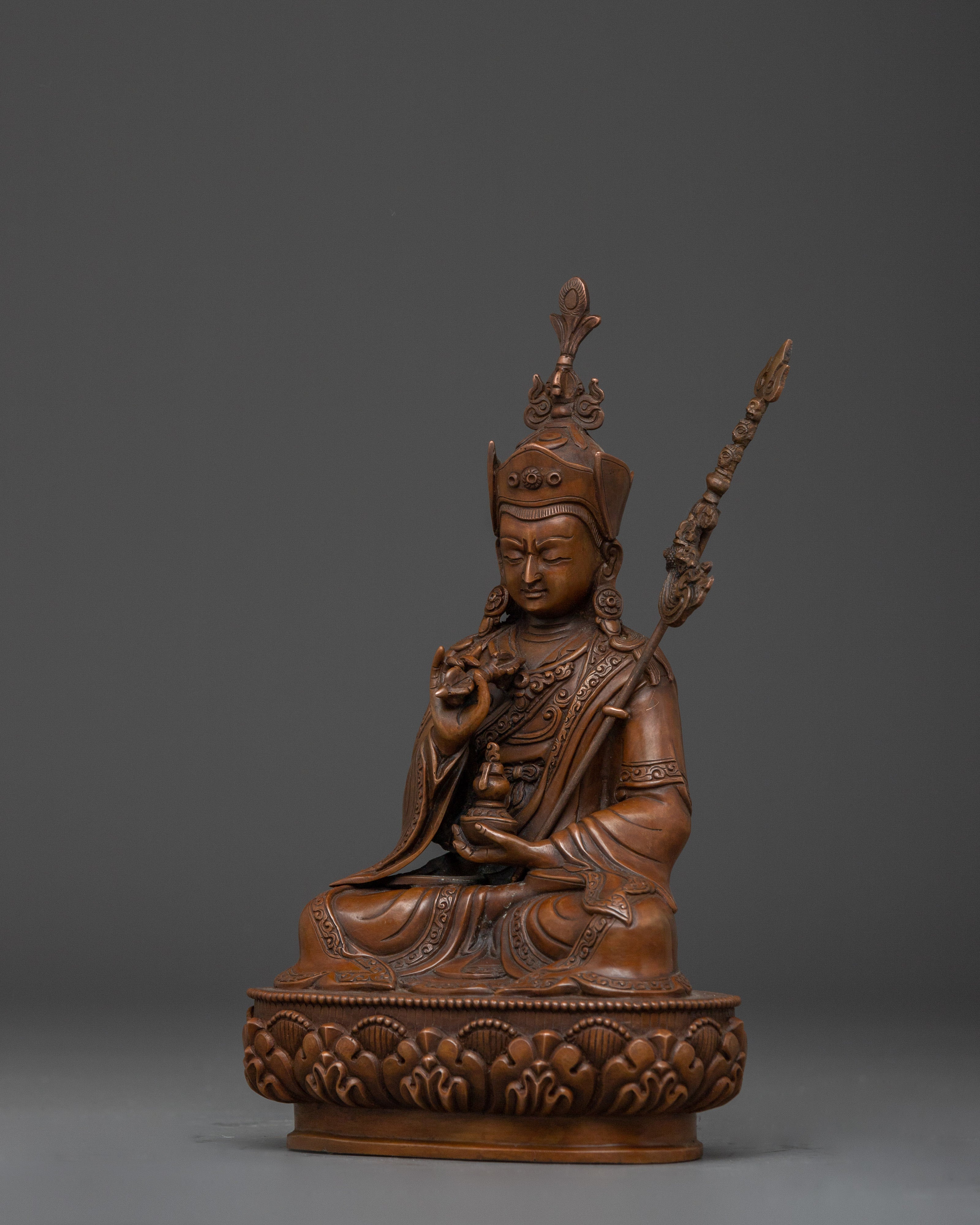 Buddhist Ritual Figurine of Guru Rinpoche | Lotus Born Master of Tibetan Buddhism