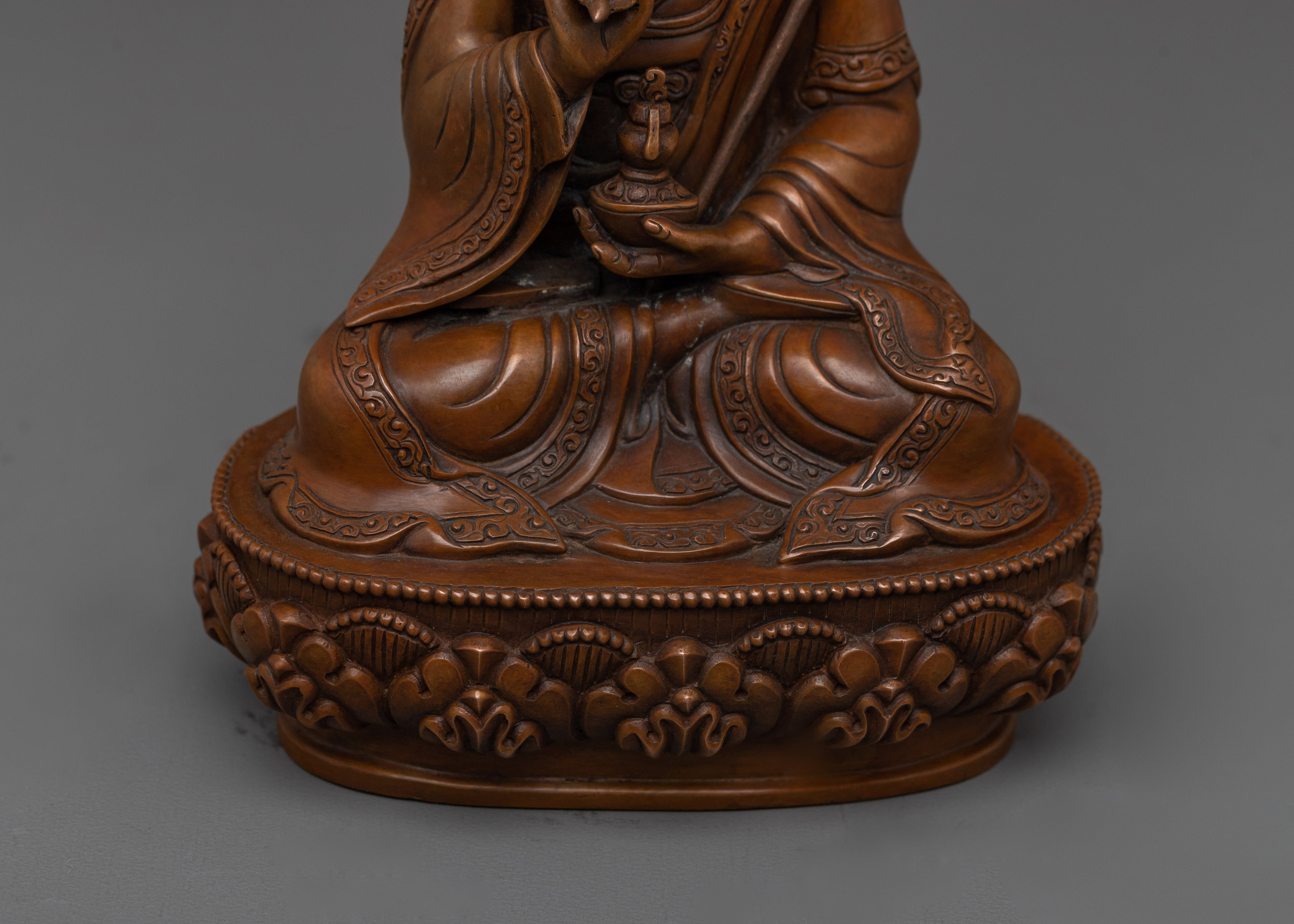 Buddhist Ritual Figurine of Guru Rinpoche | Lotus Born Master of Tibetan Buddhism