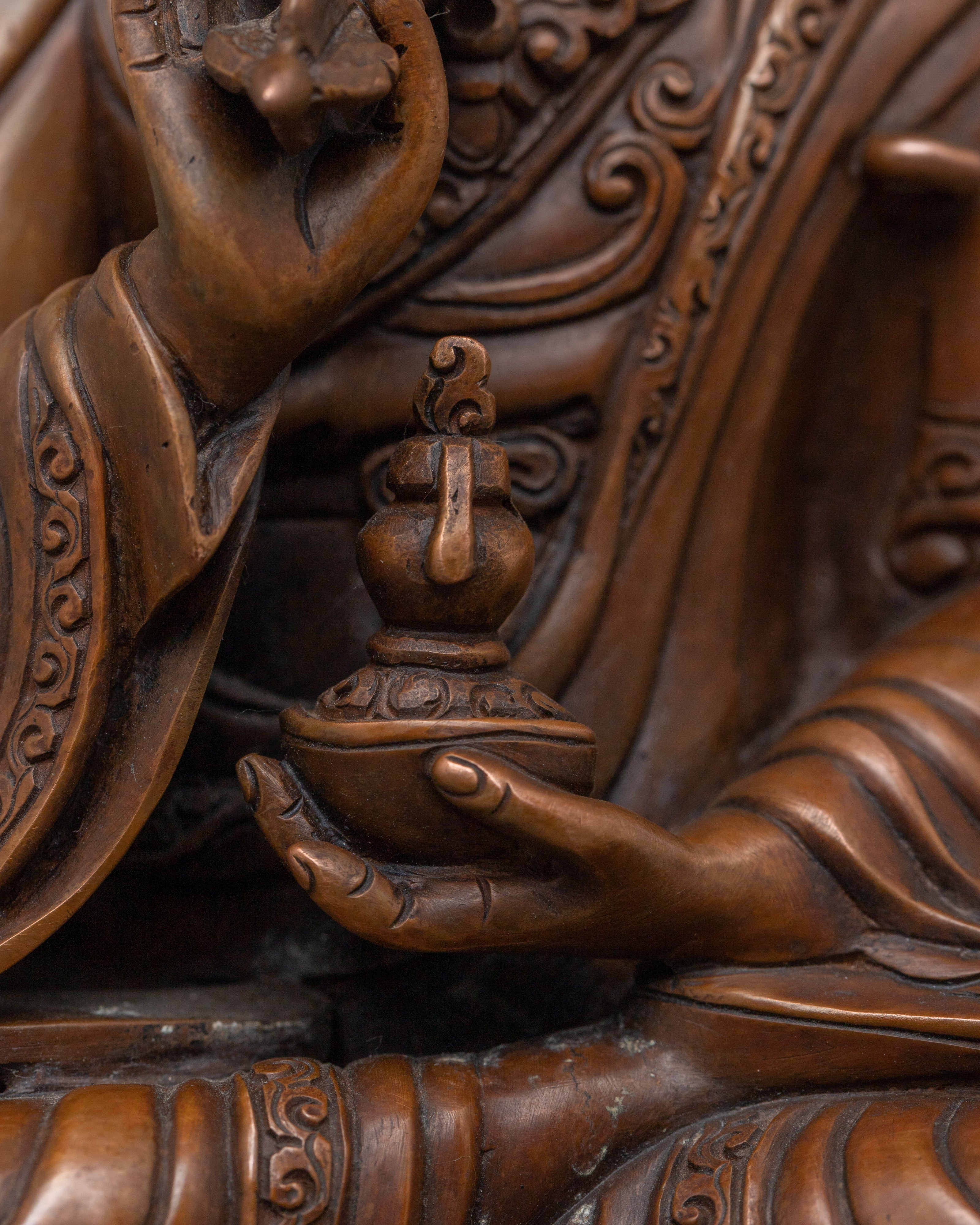 Buddhist Ritual Figurine of Guru Rinpoche | Lotus Born Master of Tibetan Buddhism